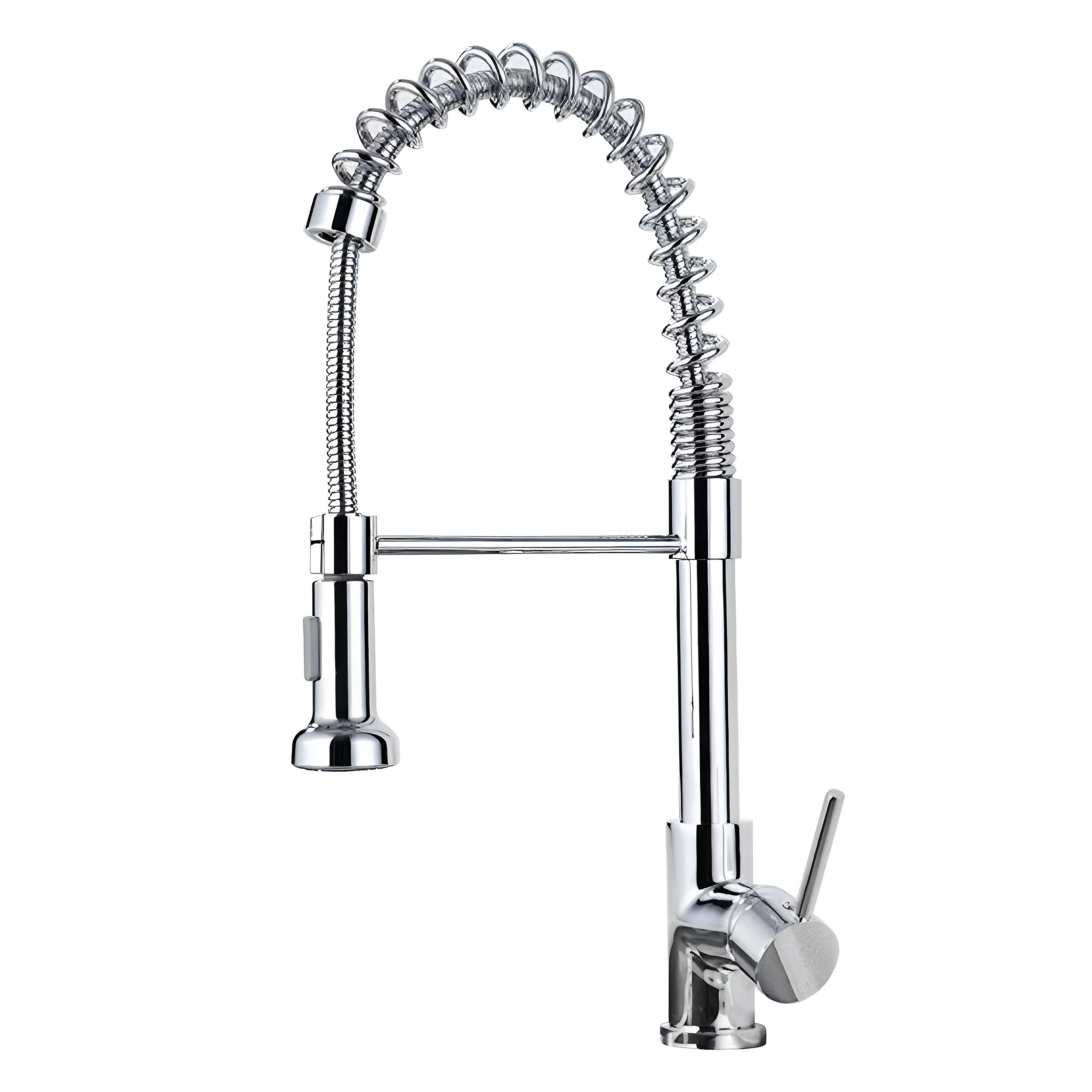 Eurospring Professional High-Arc Spring Pull-Down Kitchen Mixer Tap — SUS 304 Stainless Steel (EKM-10)