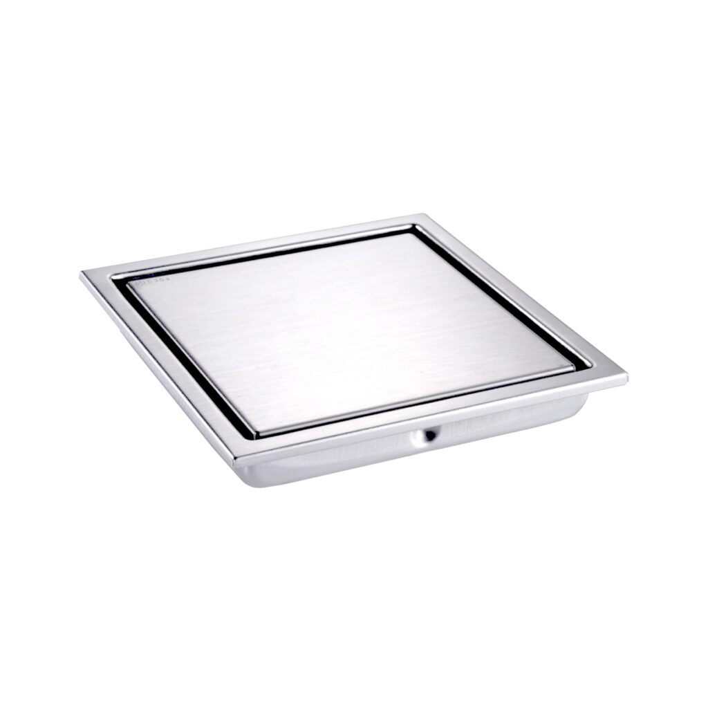 Eurospring SD-01 15x15cm brushed 304 stainless steel hidden-tile square floor drain