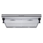 Brushed stainless steel Admore A-KH60S 60cm under-cabinet cooker hood with aluminum mesh filters, front view