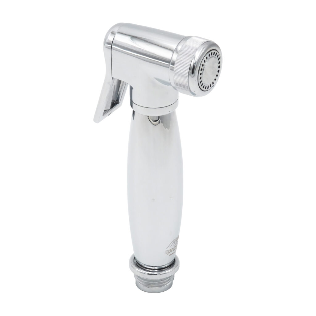 Eurospring SH-12 chrome ABS shattaf bidet sprayer head only — premium curved two-tone profile (sibling to SH-10)