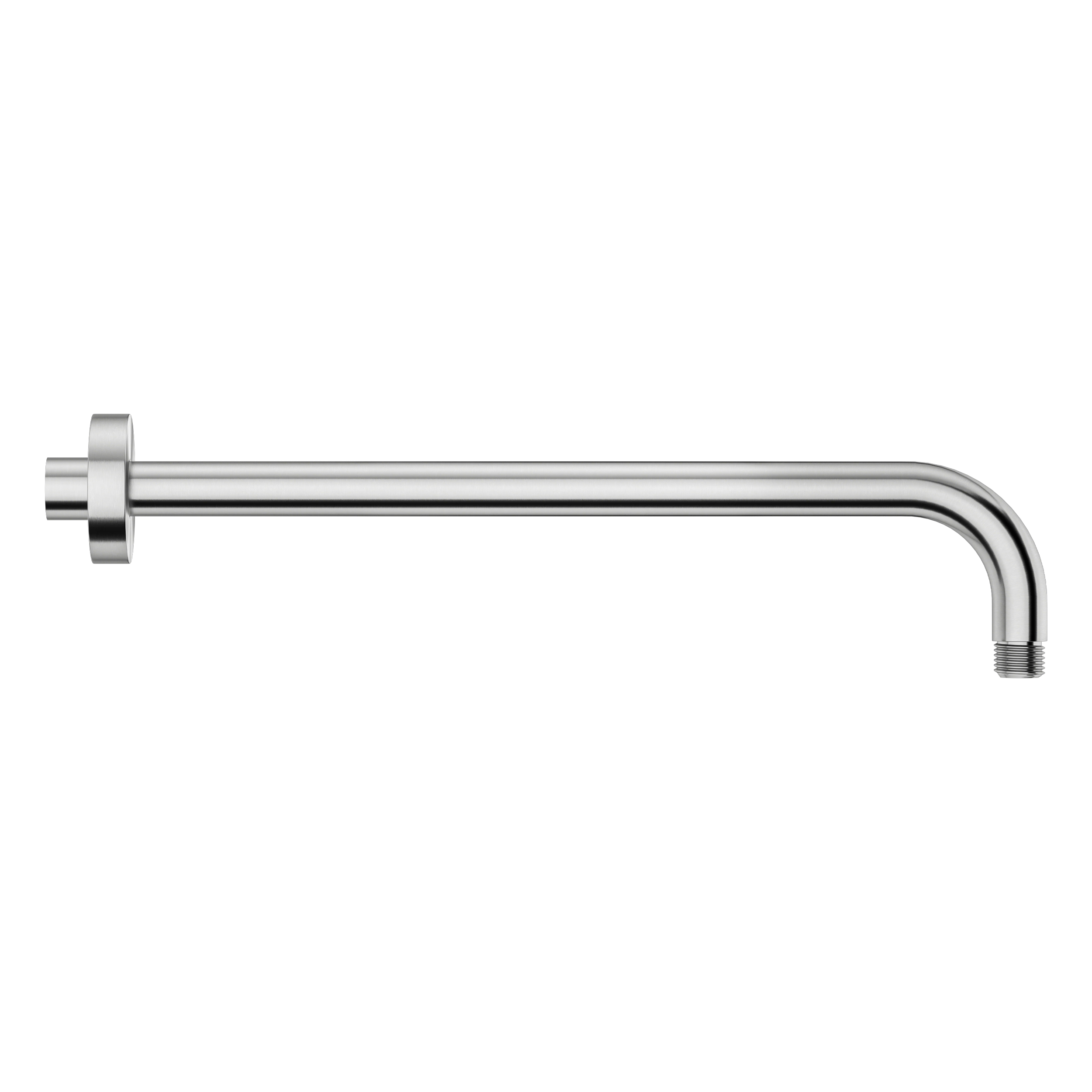 Eurospring SH-19 33cm round wall-mounted shower arm in polished chrome stainless steel — supports overhead rain shower heads, G 1/2 inch universal thread