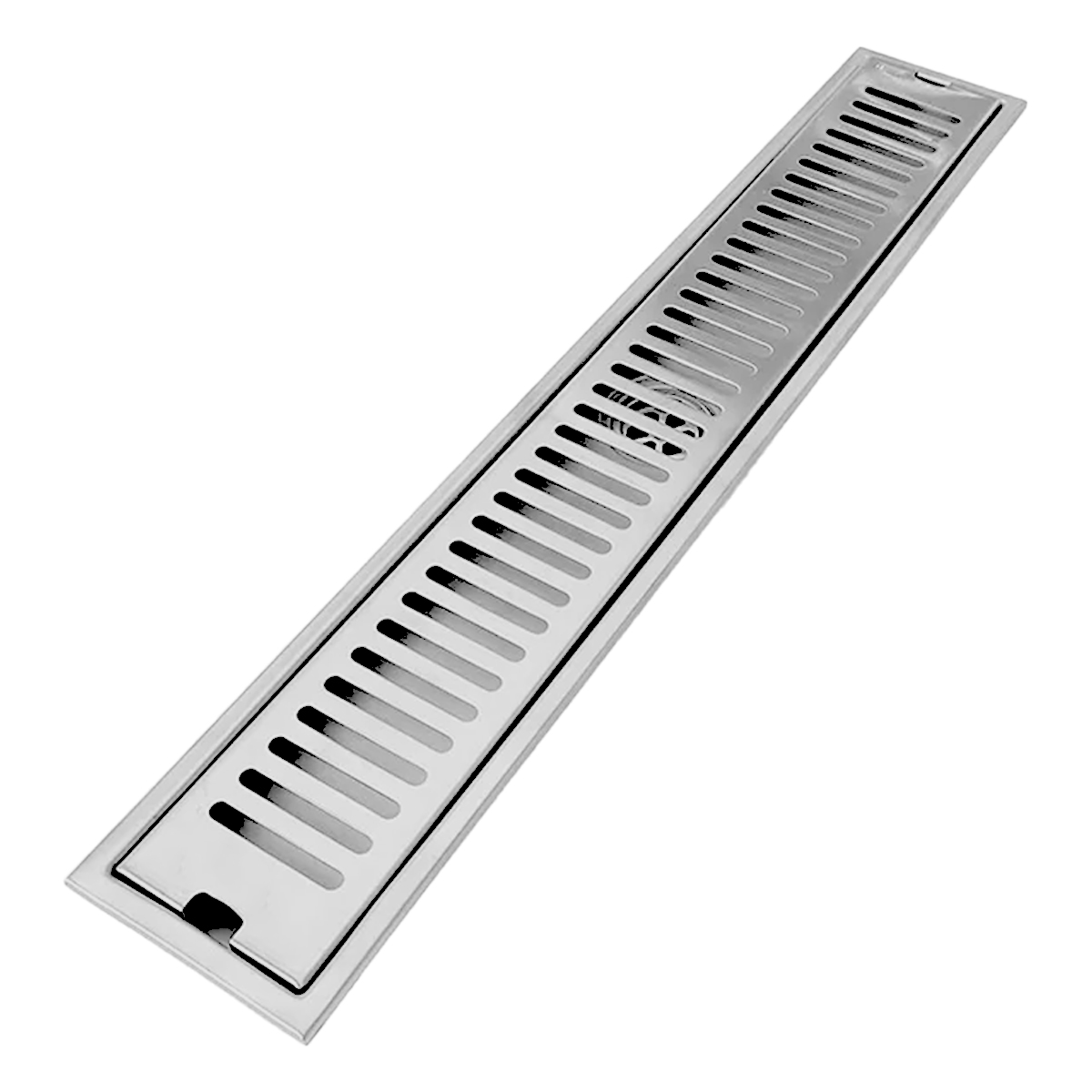 Eurospring SL-02 10x60cm brushed 304 stainless steel linear shower floor drain with modern grate design