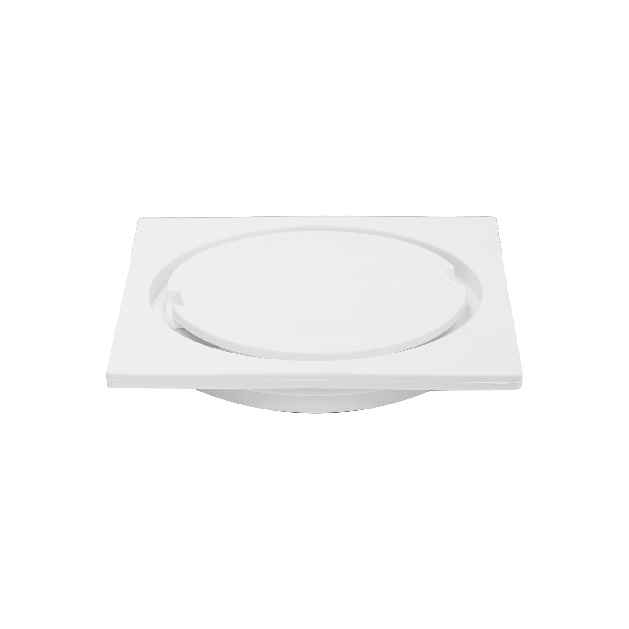 Eurospring SP-22 15x15cm white PVC square floor drain — budget bathroom/kitchen ground-installed drain plate