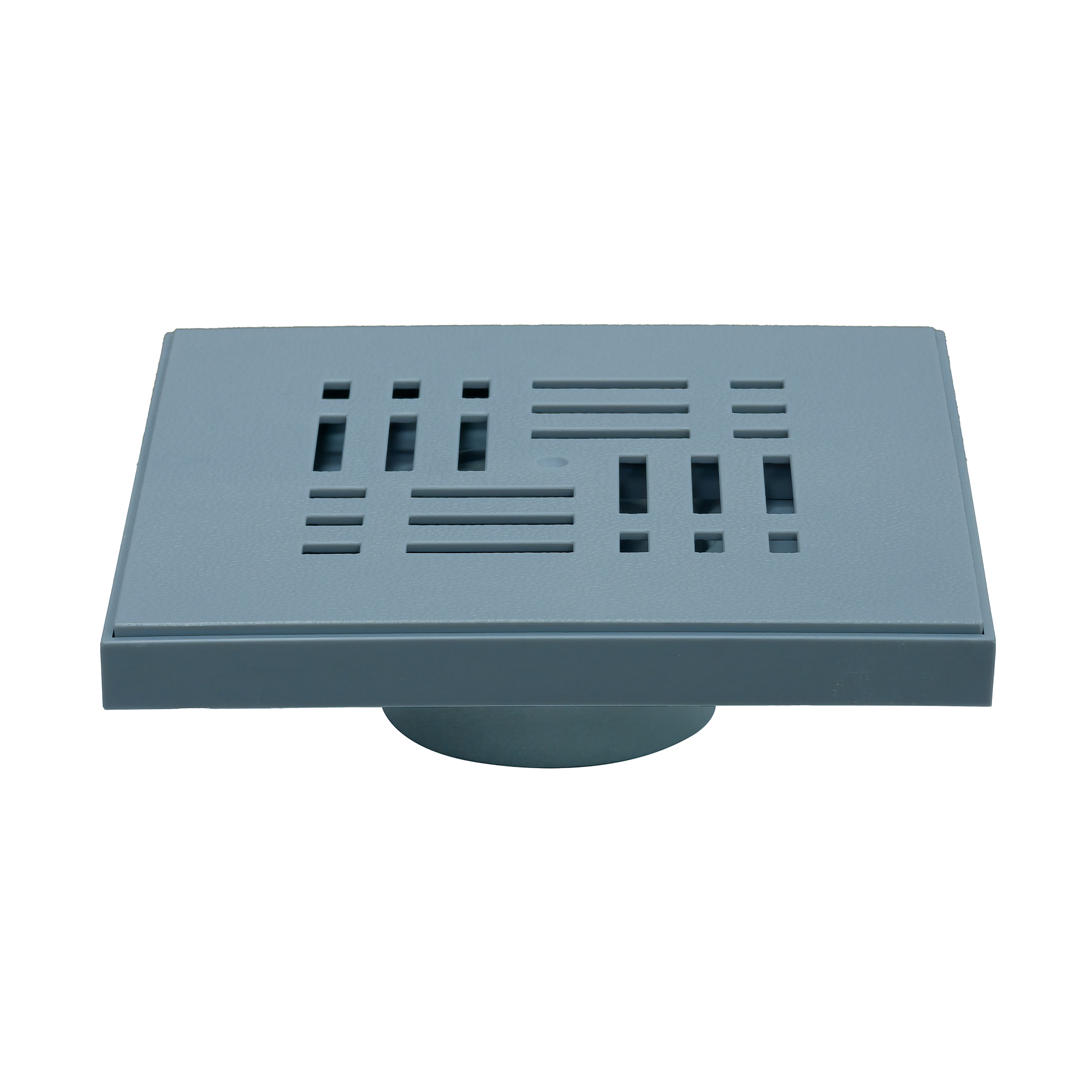 Eurospring SP-26 15x15cm grey PVC square floor drain — grey-finish sibling of SP-25, ground-installed drain plate