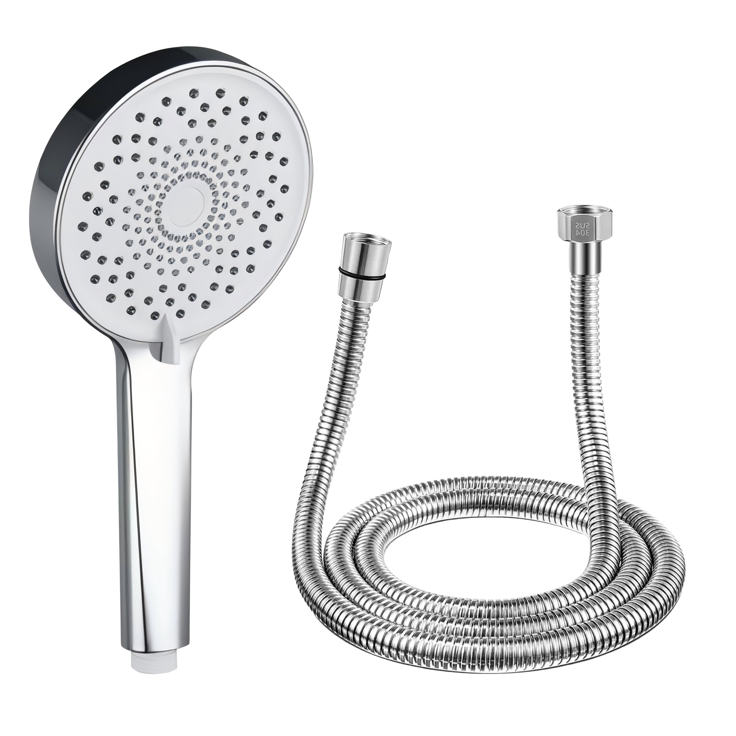 Eurospring 3-Function ABS Hand Shower with Flexible Hose — Chrome (SQ-024)
