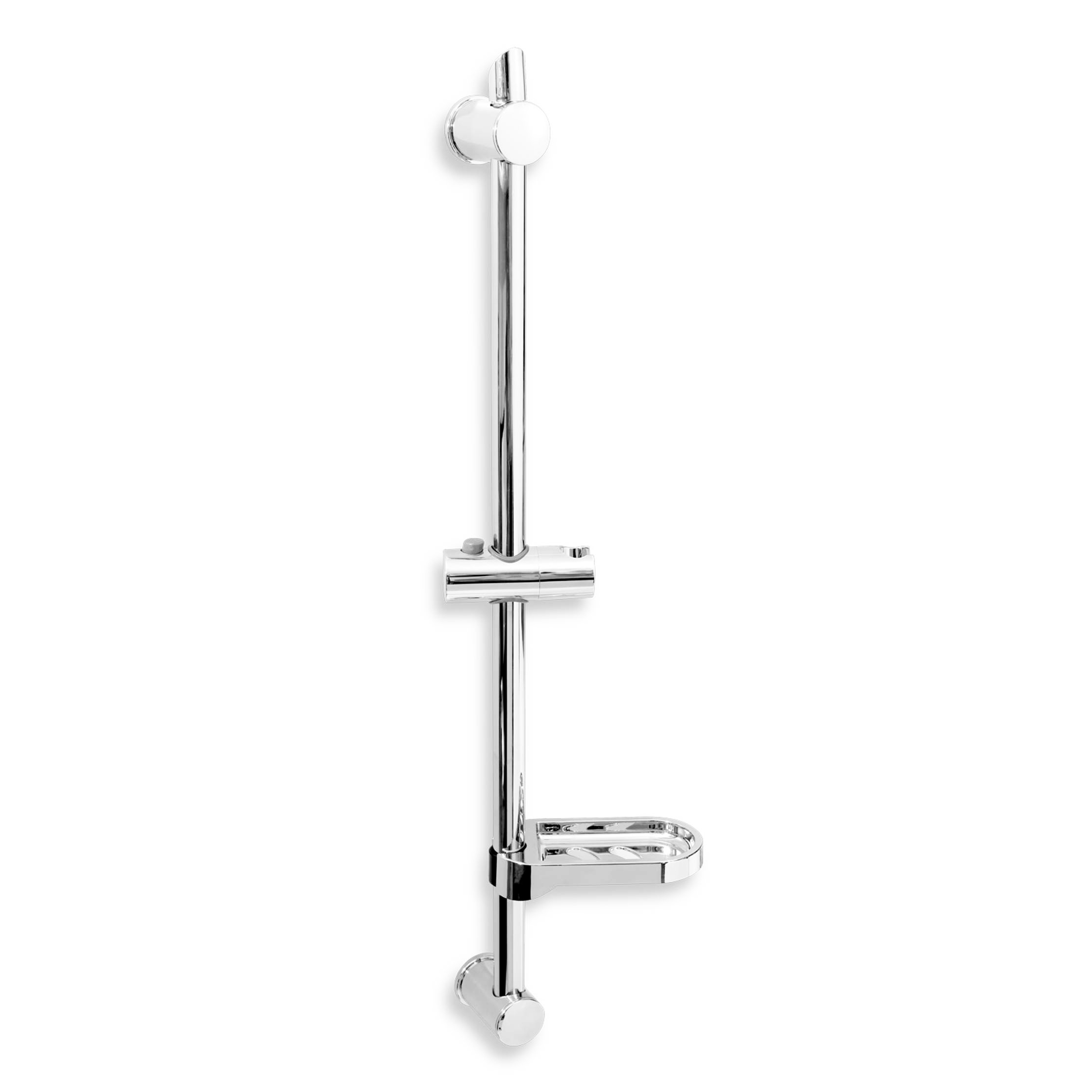 Eurospring Adjustable Shower Slide Bar with Integrated Soap Dish — Polished Chrome (SQ-034)