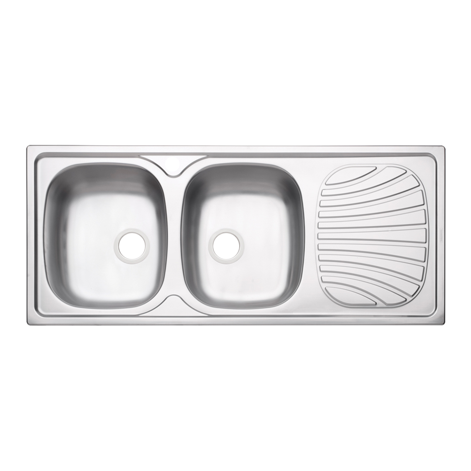 Eurospring SS-03 1200x500x150mm double-bowl 304 stainless steel kitchen sink with drain tray, 2mm thickness, top-mount drop-in