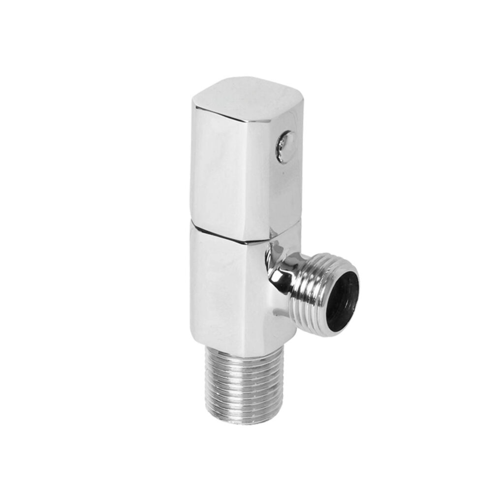 Eurospring SV-01 1/2 inch chrome-plated brass angle valve with single-handle quarter-turn control