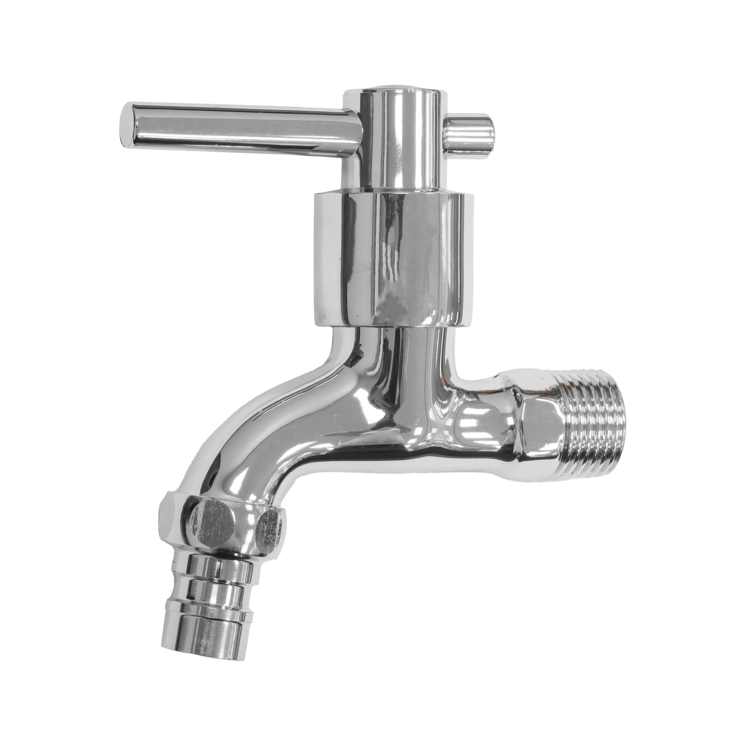 Eurospring SV-03 1/2 inch chrome-polished brass bib cock with single-handle knob for outdoor and utility taps