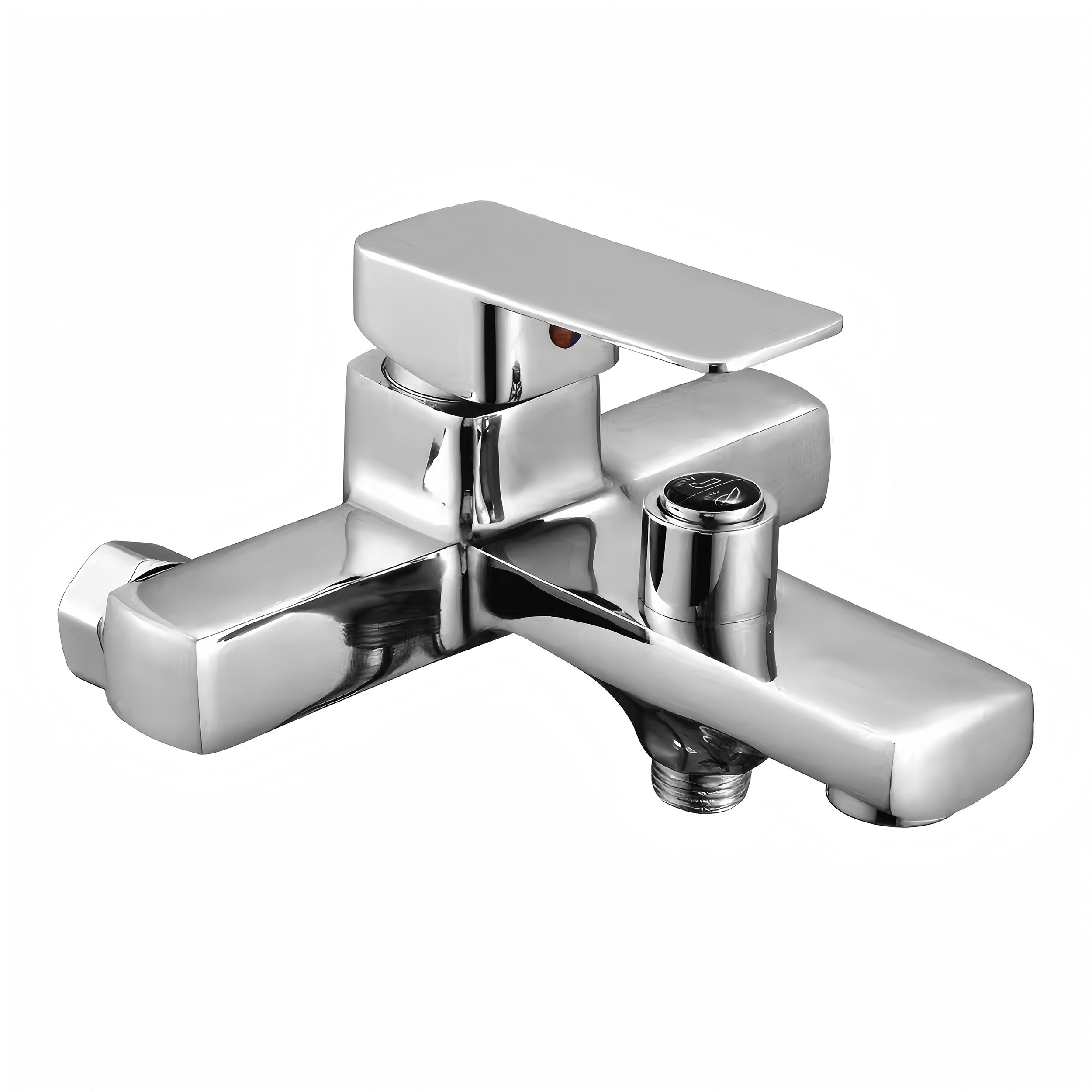 Eurospring Wall-Mounted Bath/Shower Mixer Set with Hand Shower and 150 cm Hose — Solid Brass, Chrome (E-BM3)
