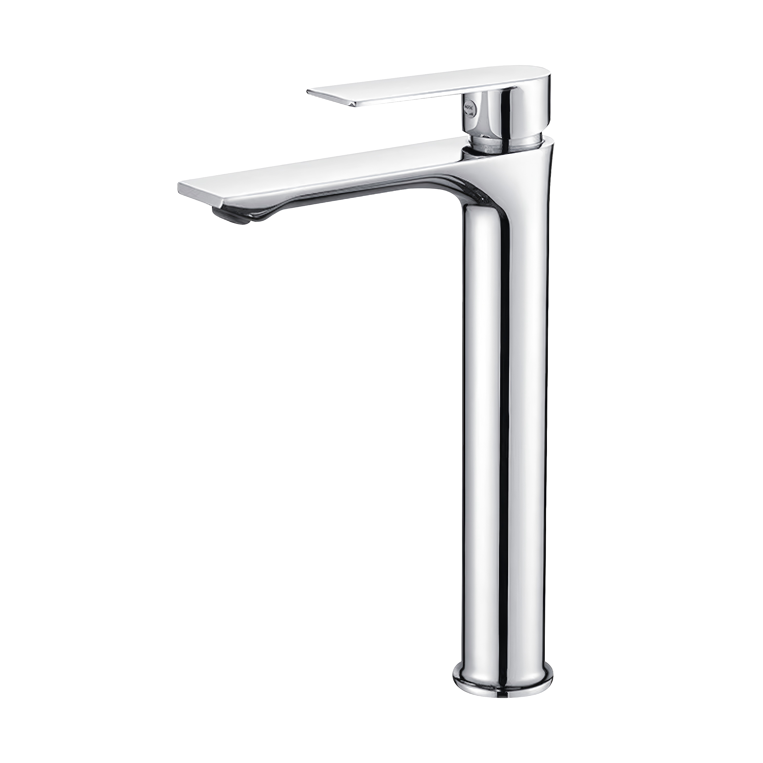 Eurospring Modern High-Rise Round Wash Basin Mixer Tap for Vessel Sinks — Solid Brass, Chrome (E-FM2)