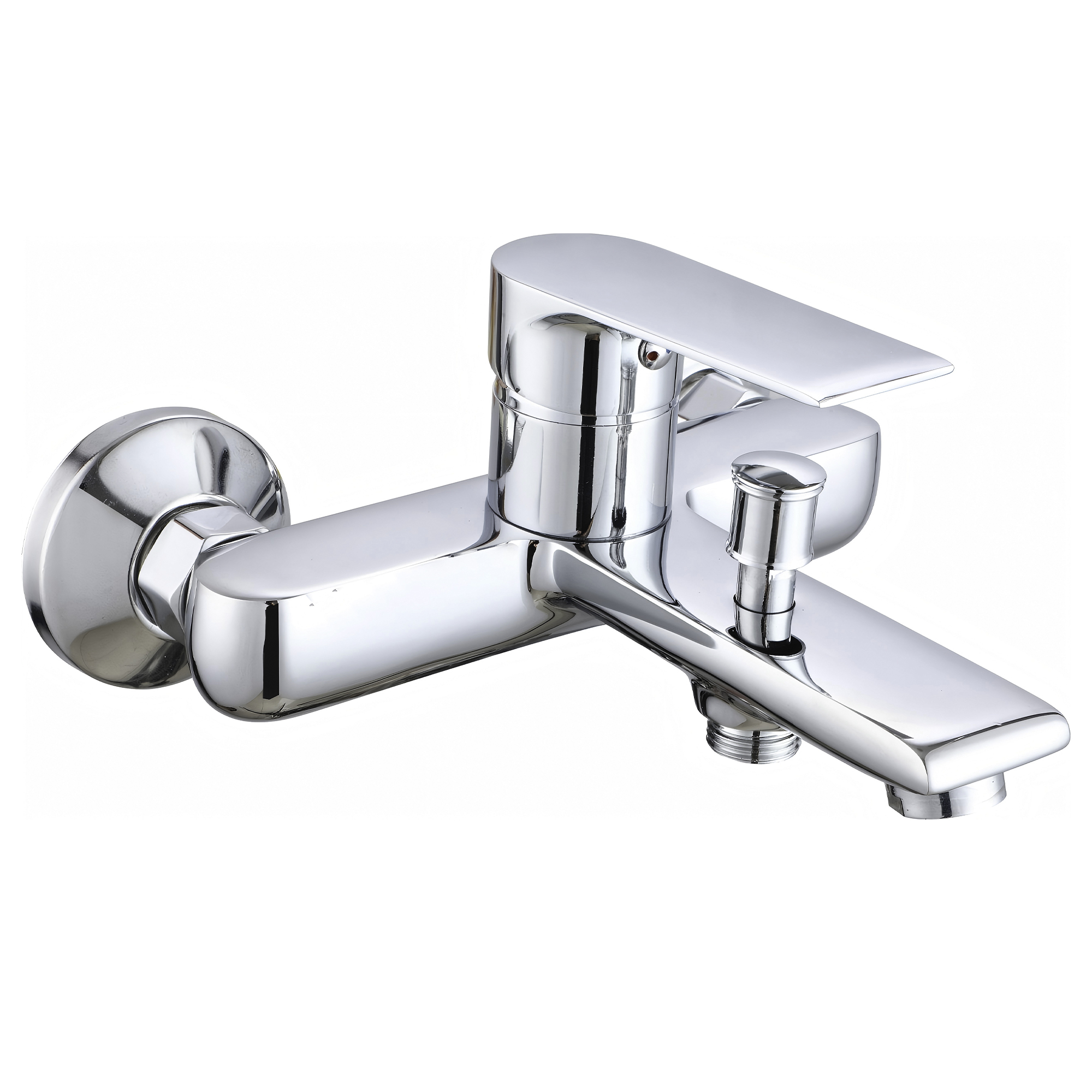 Eurospring Single-Lever Bath/Shower Mixer Set with Hand Shower and 150 cm Hose — Solid Brass, Chrome (E-FM3)