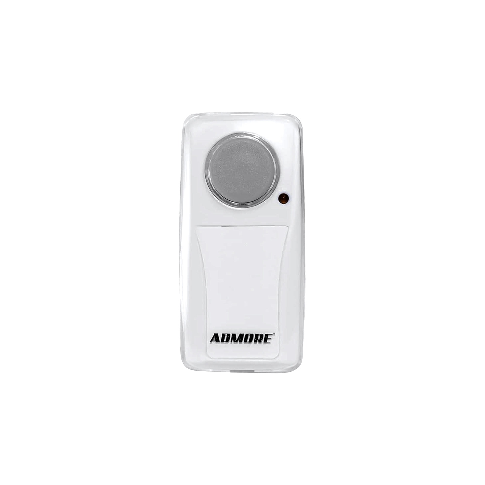 Admore A-WT08 wireless doorbell push button transmitter in white, battery-powered remote bell push with 100-metre range