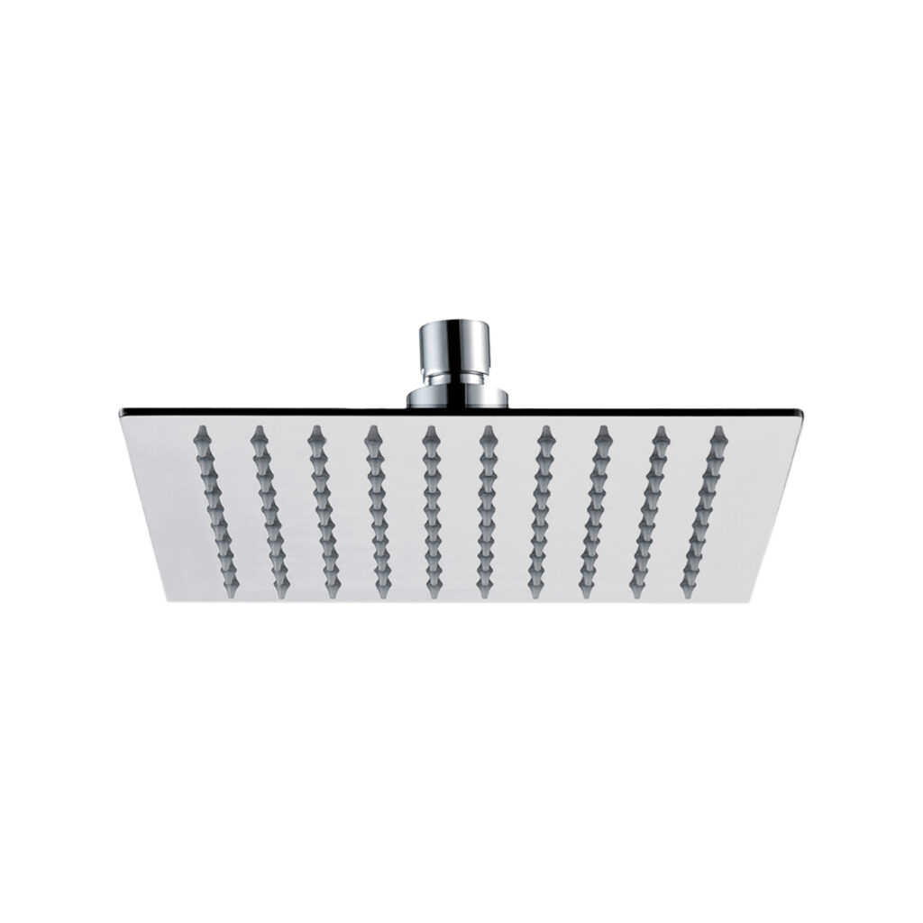 Eurospring SH-16 10 inch square stainless steel rain shower head with chrome finish