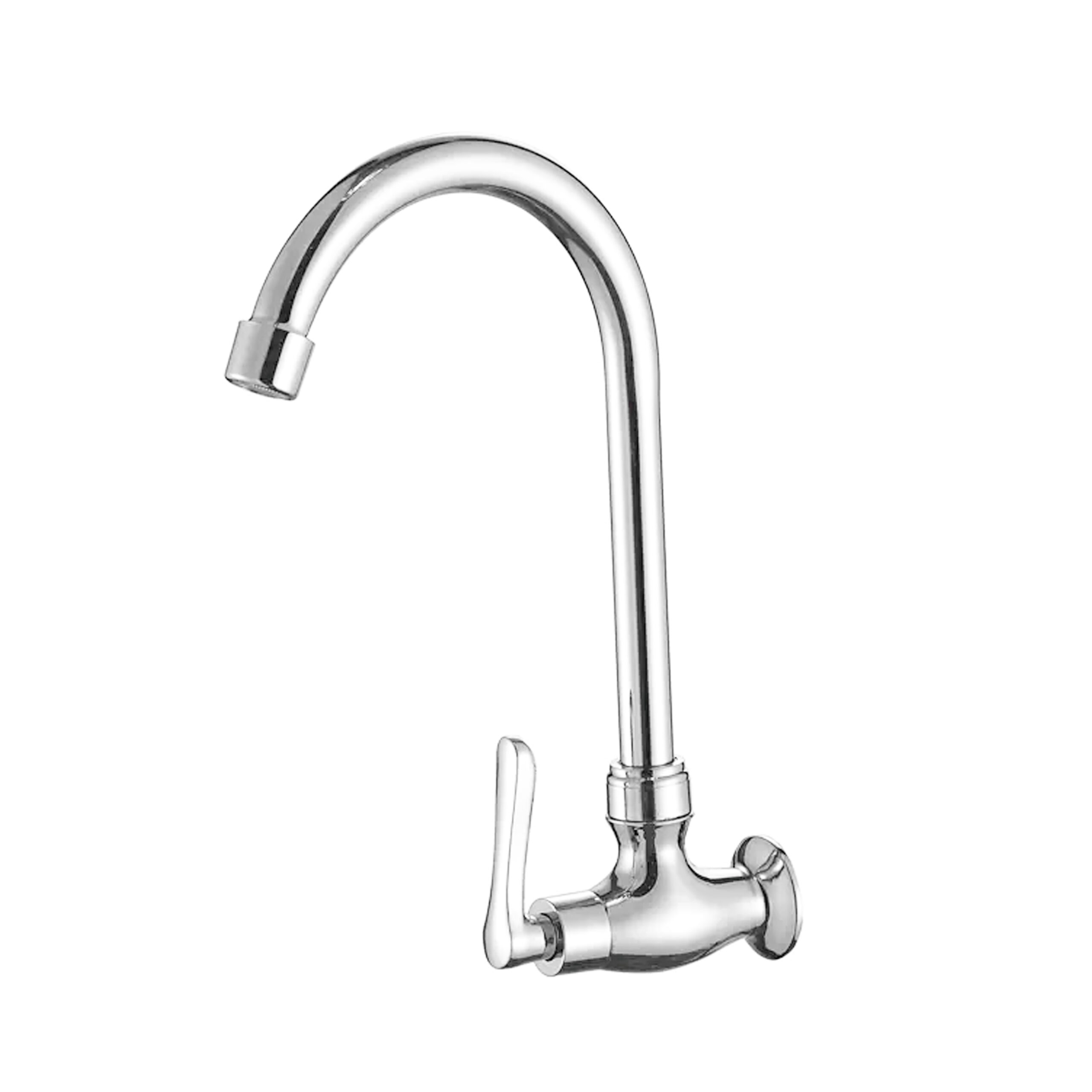 Eurospring SK-04 chrome single-lever wall-mounted kitchen faucet in solid brass