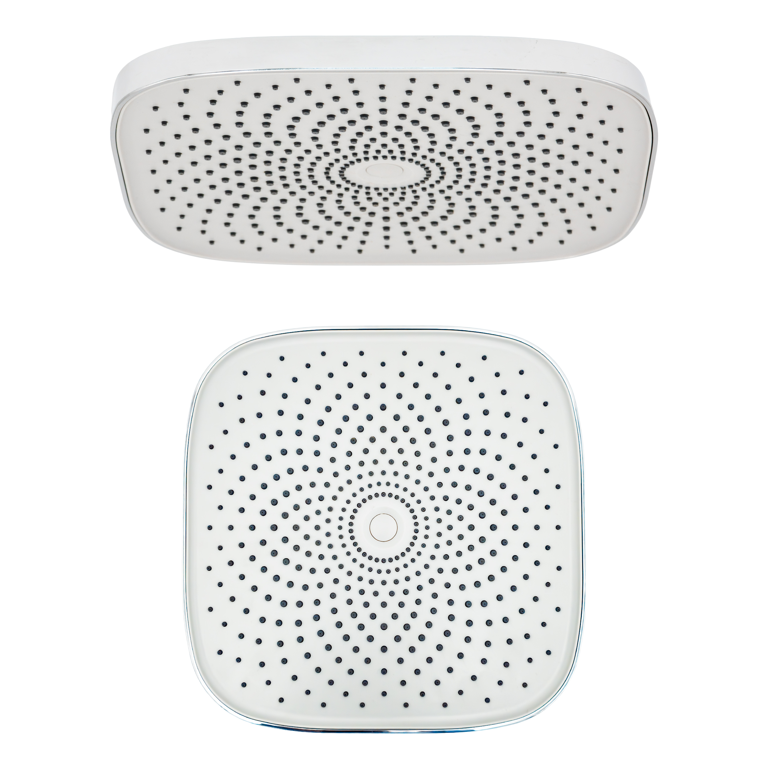 Eurospring 10-Inch (250mm) Square Overhead Rain Shower Head – White Faceplate / Chrome Border (SQ-23)