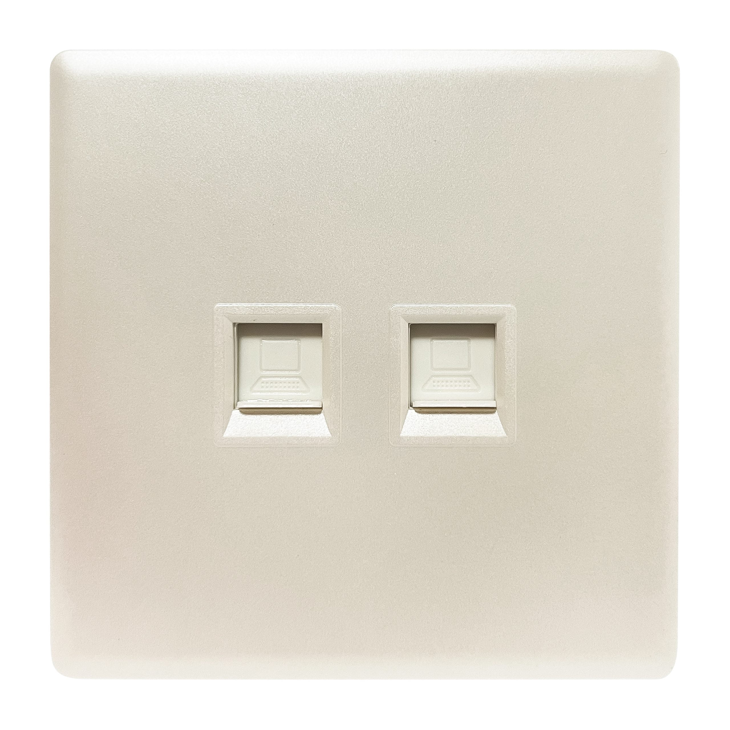 Admore 2 Gang Data Socket — Elegant Range Pearl White (PP450)