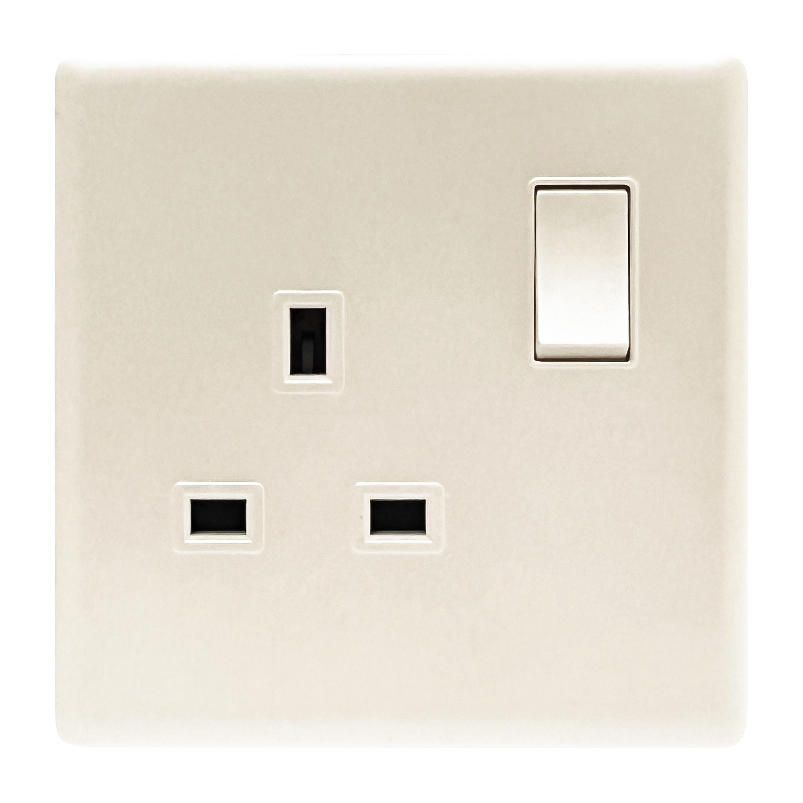 Admore 13A 1 Gang Switched Socket — Elegant Range Pearl White (PP405)