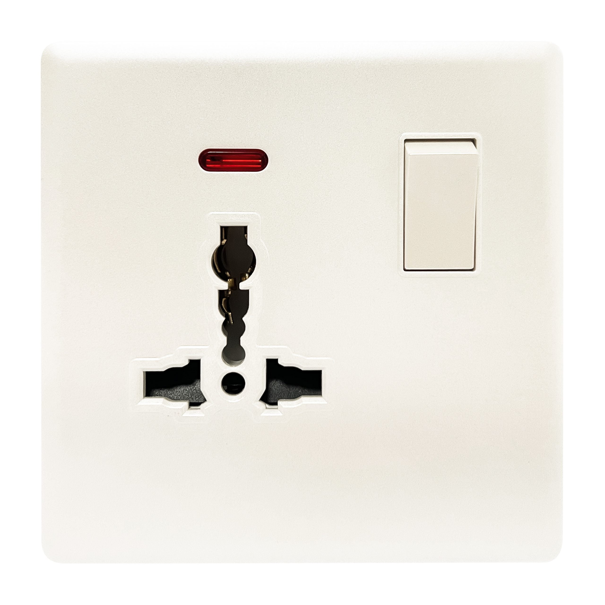 Admore 1 Gang Universal Socket — Elegant Range Pearl White (PP322)