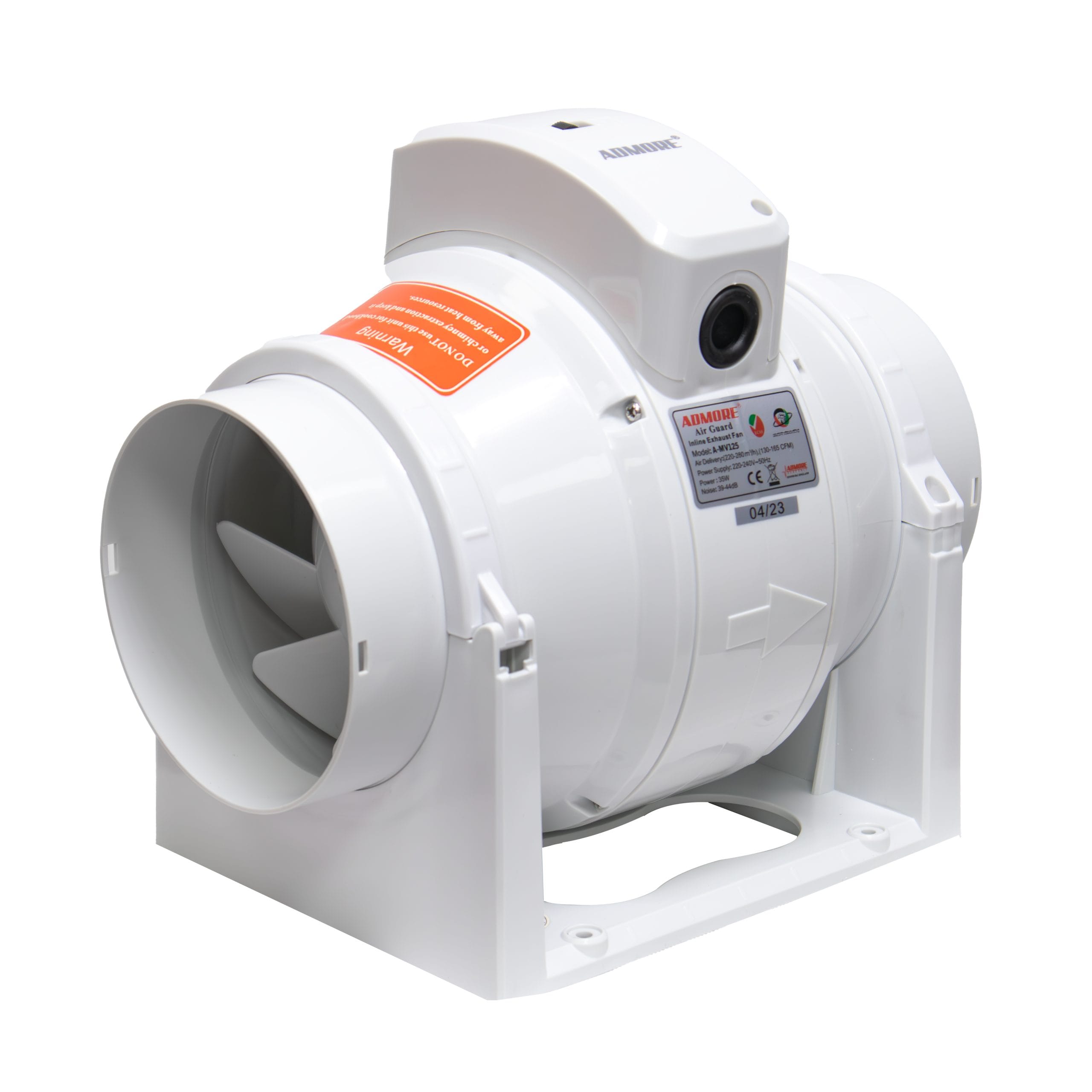 Admore 5" Mixflow Inline Duct Fan — 2-Speed, 165 CFM (AMV125)