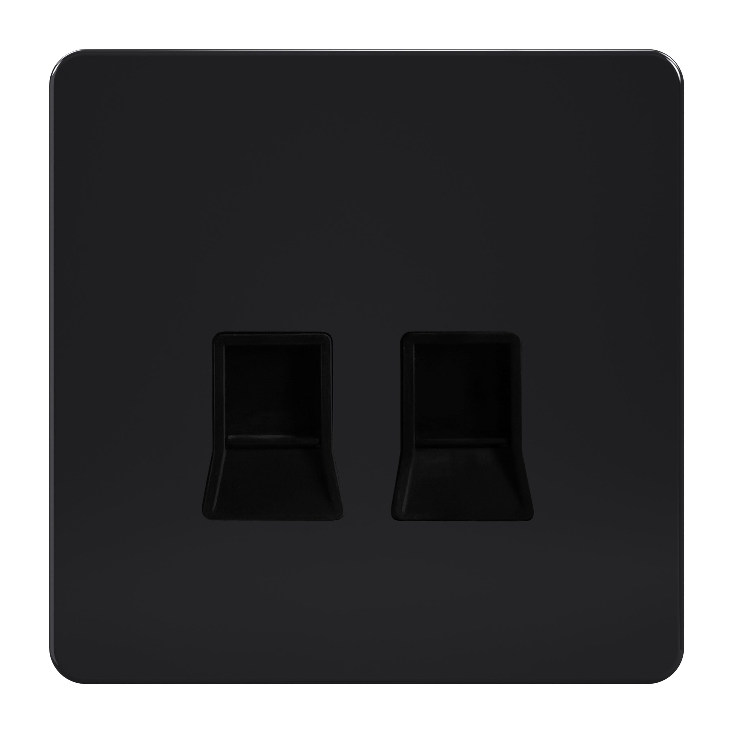 Admore RJ45 2 Gang Cat-6 Data Socket — Black Nickel Metal Series (AB4150)
