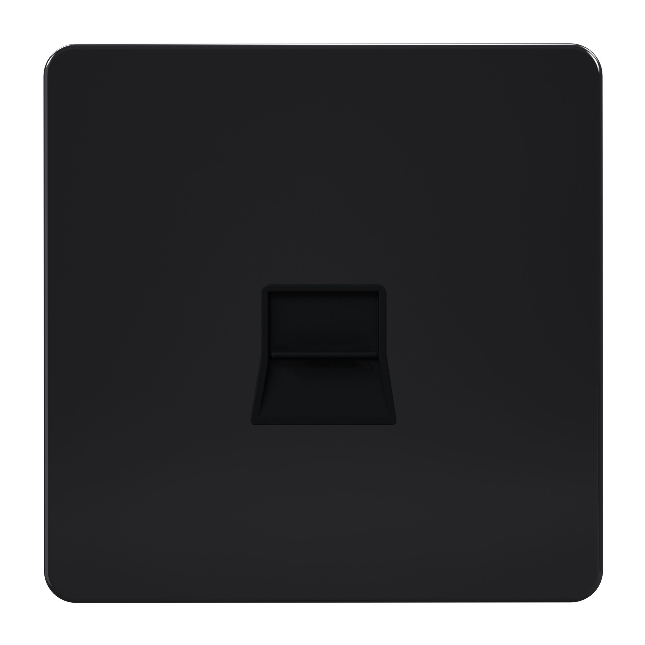 Admore 1 Gang Telephone Socket — Black Nickel Metal Series (AB438)