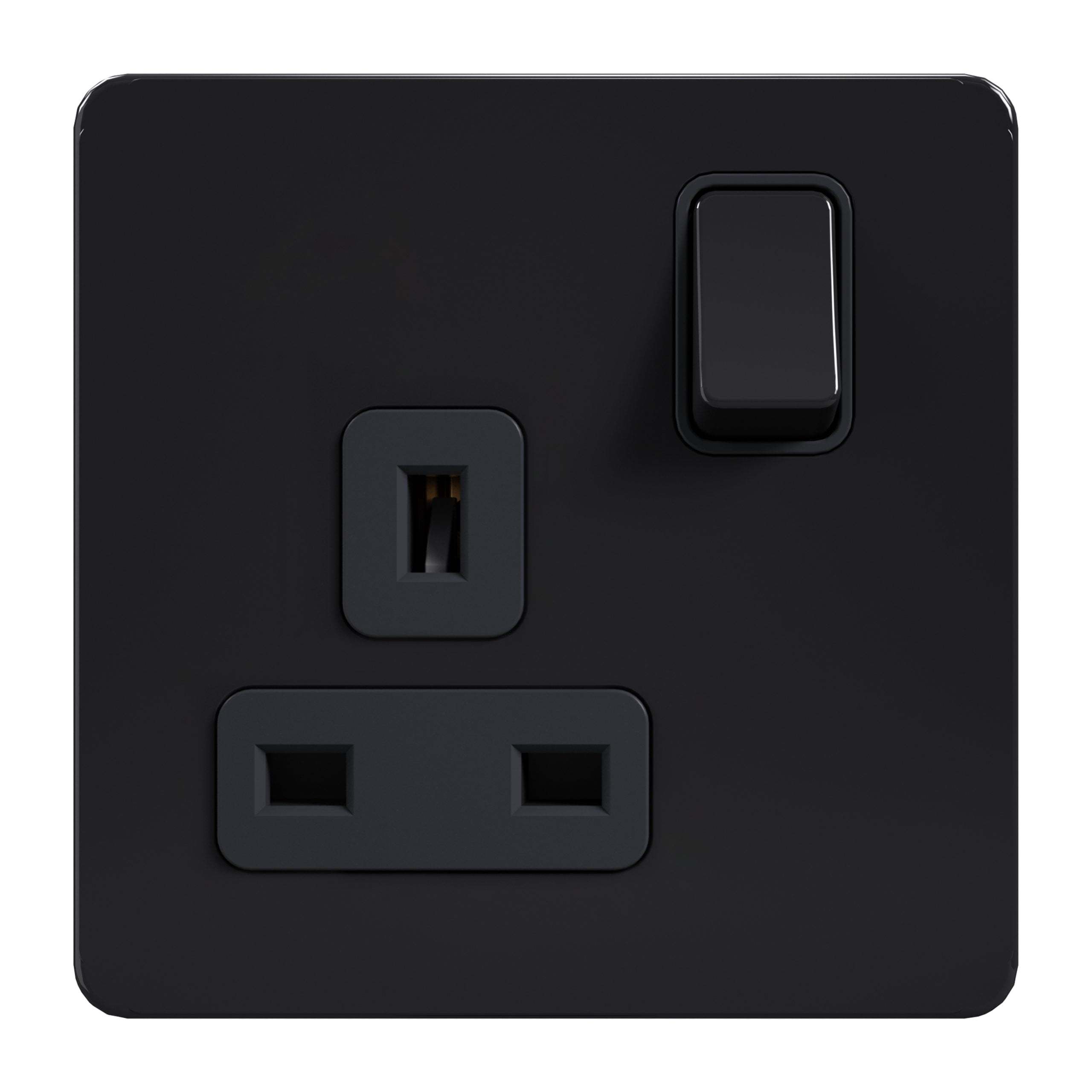 Admore 13A 1 Gang Switched Socket — Black Nickel Metal Series (AB405)