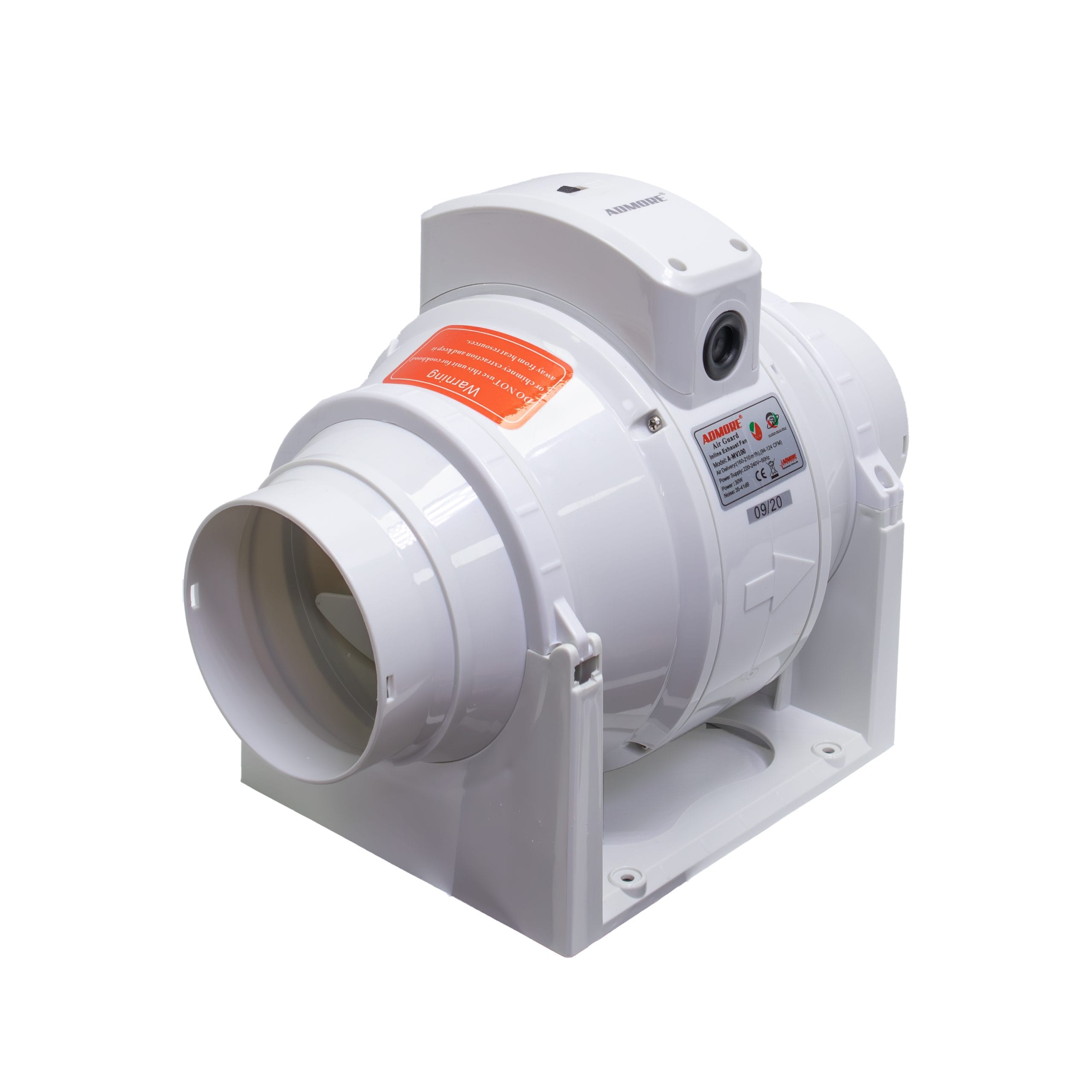 Admore 4" Mixflow Inline Duct Fan — 2-Speed, 124 CFM (AMV100)