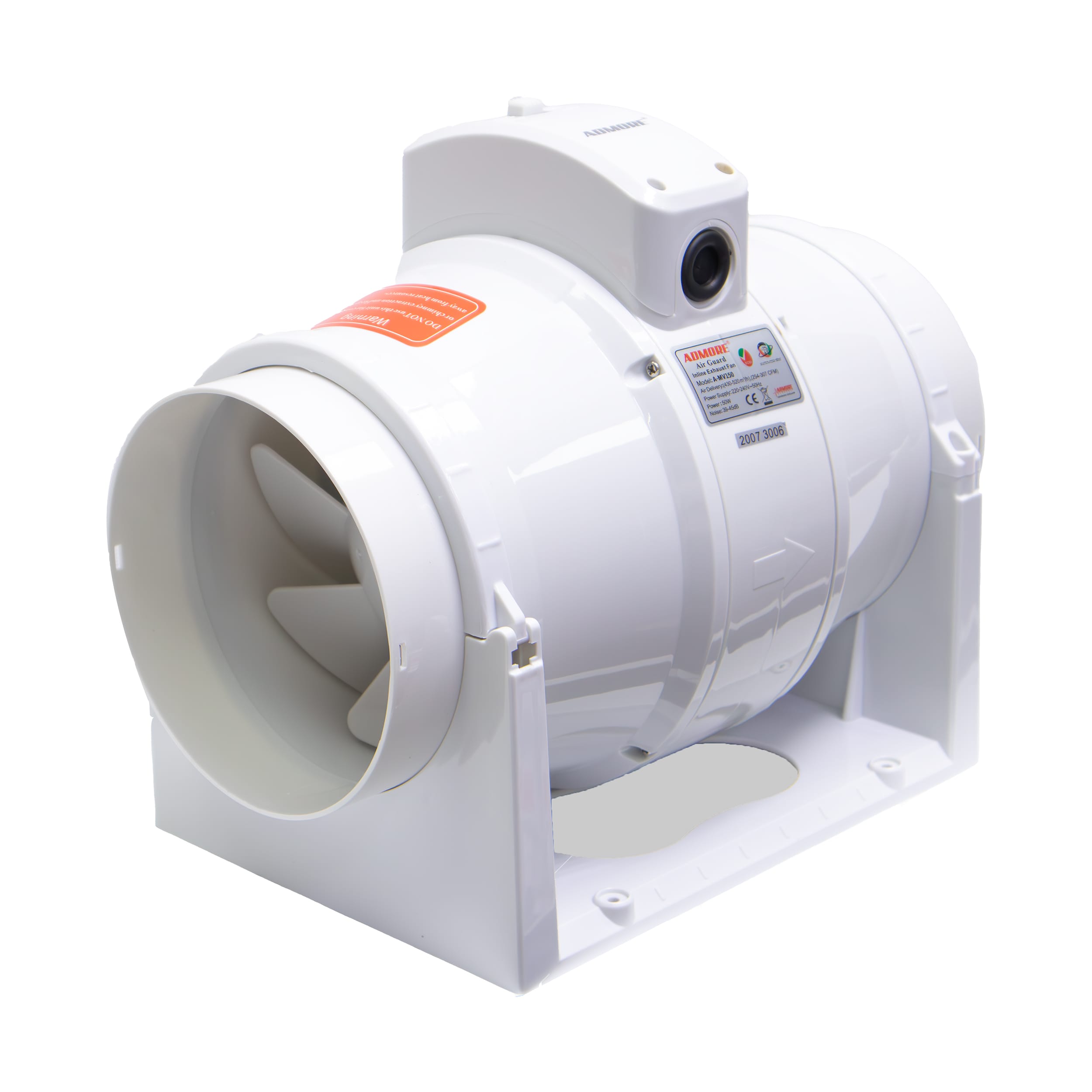 Admore 6" Mixflow Inline Duct Fan — 2-Speed, 307 CFM (AMV150)