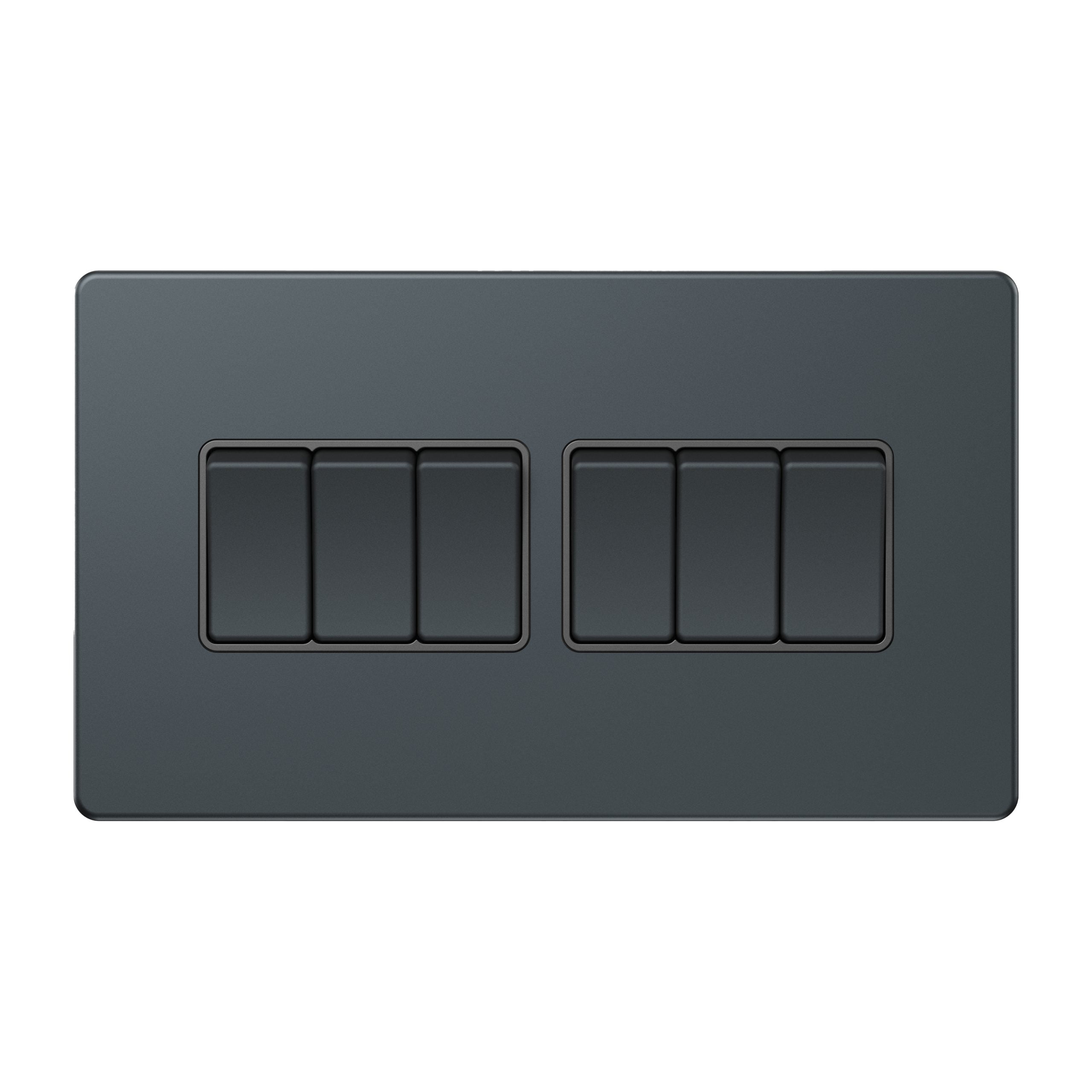 Admore 6 Gang 2 Way Switch (3×6) — Spruce Blue Metal Series (AS310)