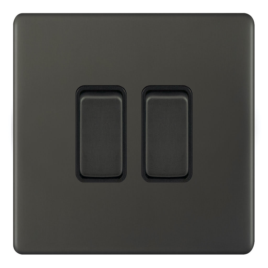 Admore 2 Gang 2 Way Switch — Umber Metal Series (AU304)