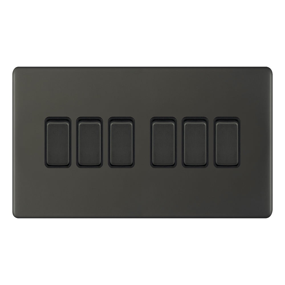 Admore 6 Gang 2 Way Switch (3×6) — Umber Metal Series (AU310)