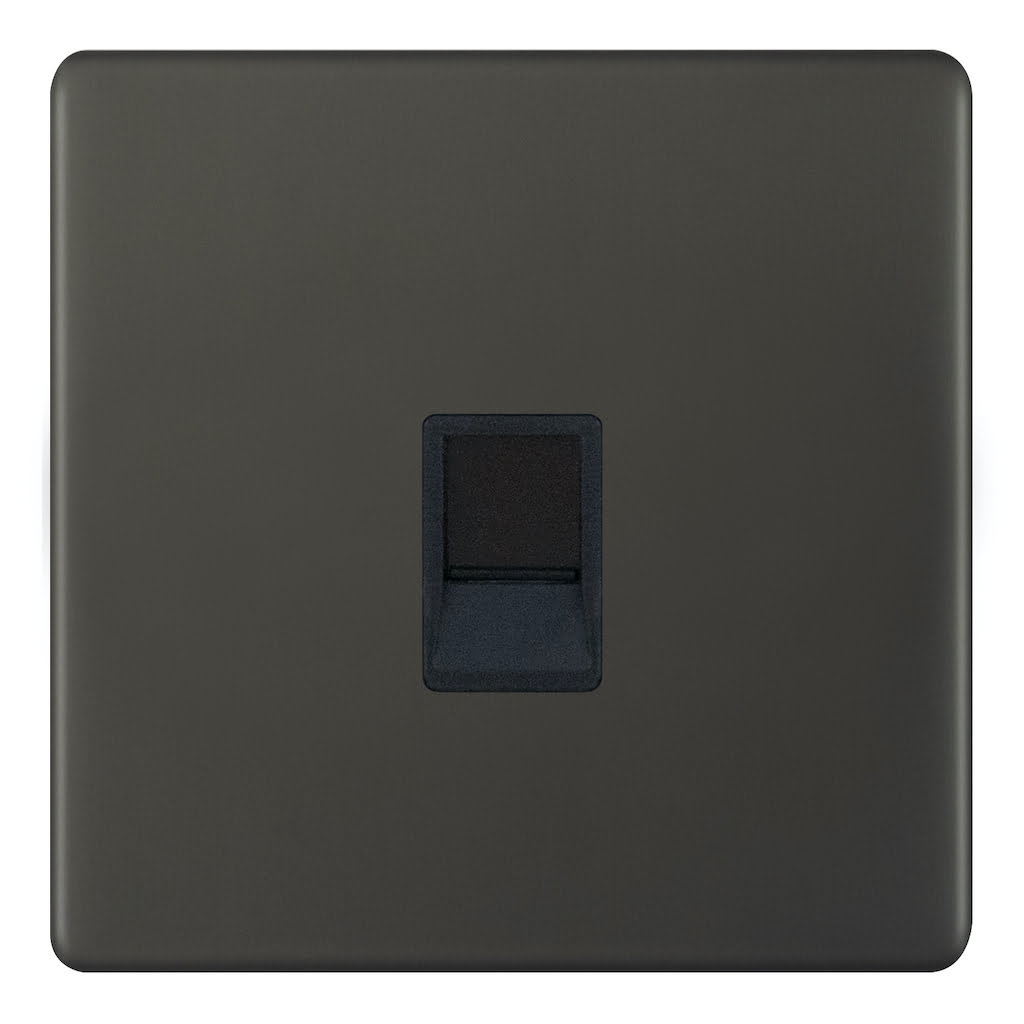 Admore RJ45 1 Gang Cat-6 Data Socket — Umber Metal Series (AU4146)