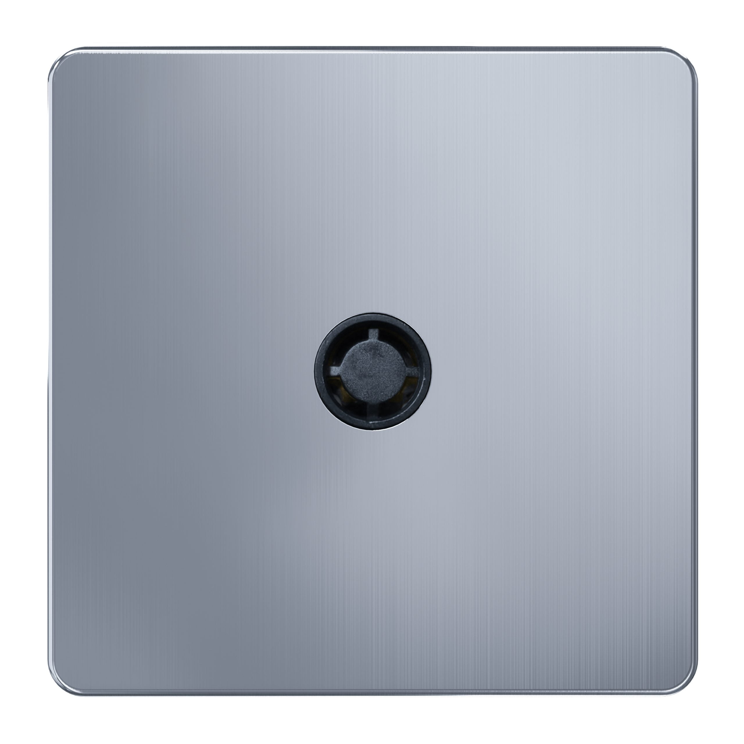 Admore 1 Gang 1-Hole Blank Plate — Chrome Metal Series (AC401H1)
