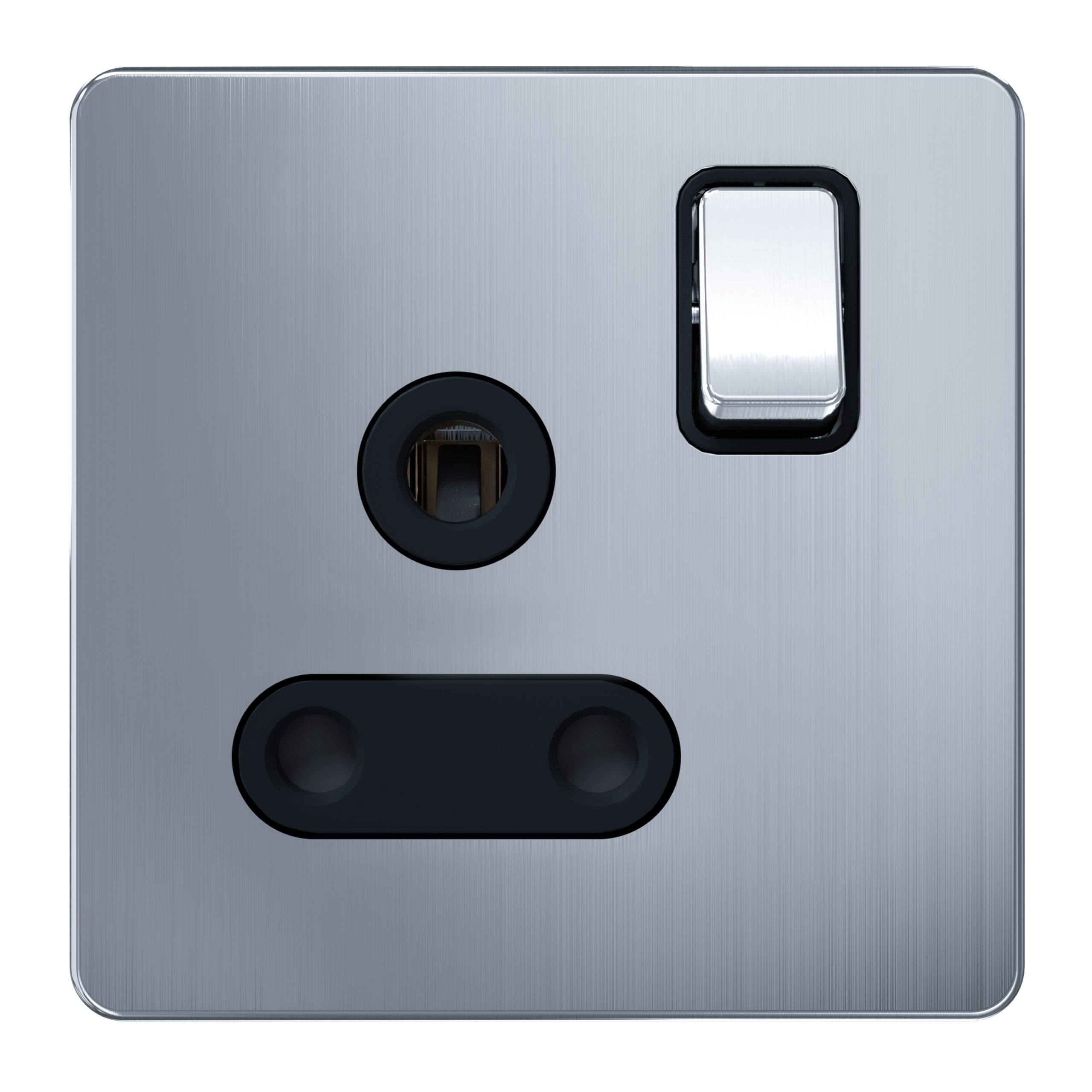 Admore 15A Switched Socket — Chrome Metal Series (AC429)