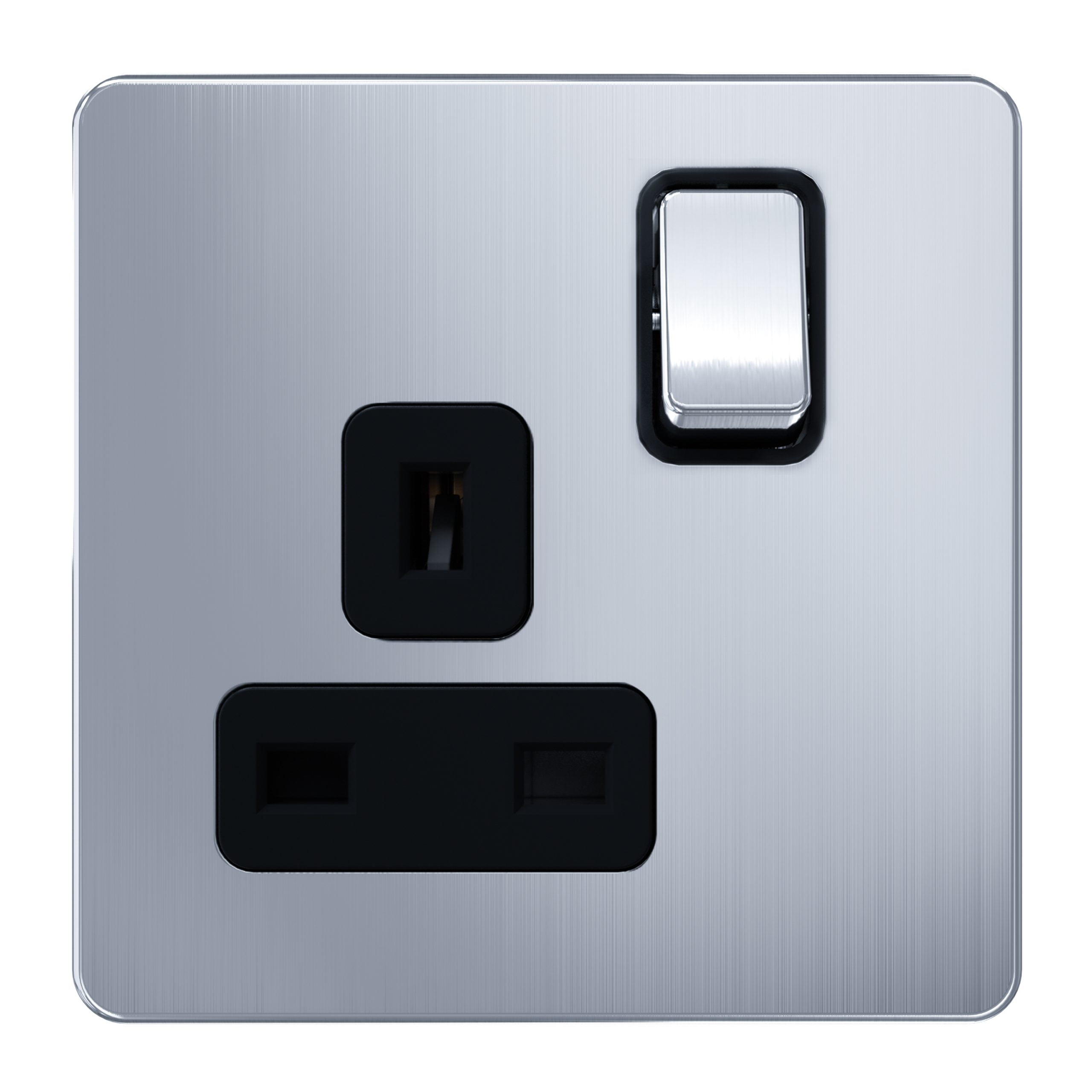 Admore 13A 1 Gang Switched Socket — Chrome Metal Series (AC405)