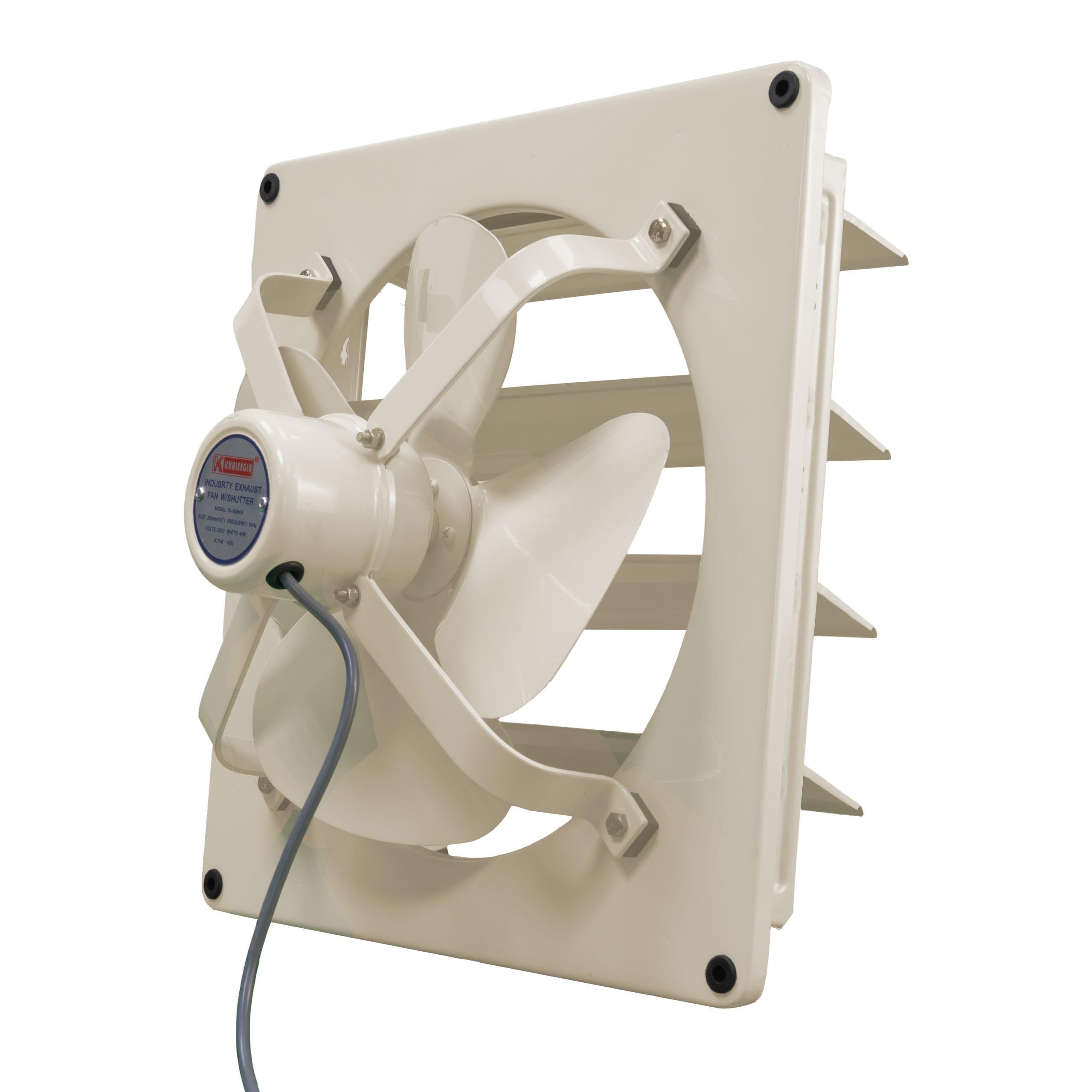 Khaleegia 12" Heavy Duty Wall Exhaust Fan — Stainless Steel, 707 CFM (FA-30BKH)
