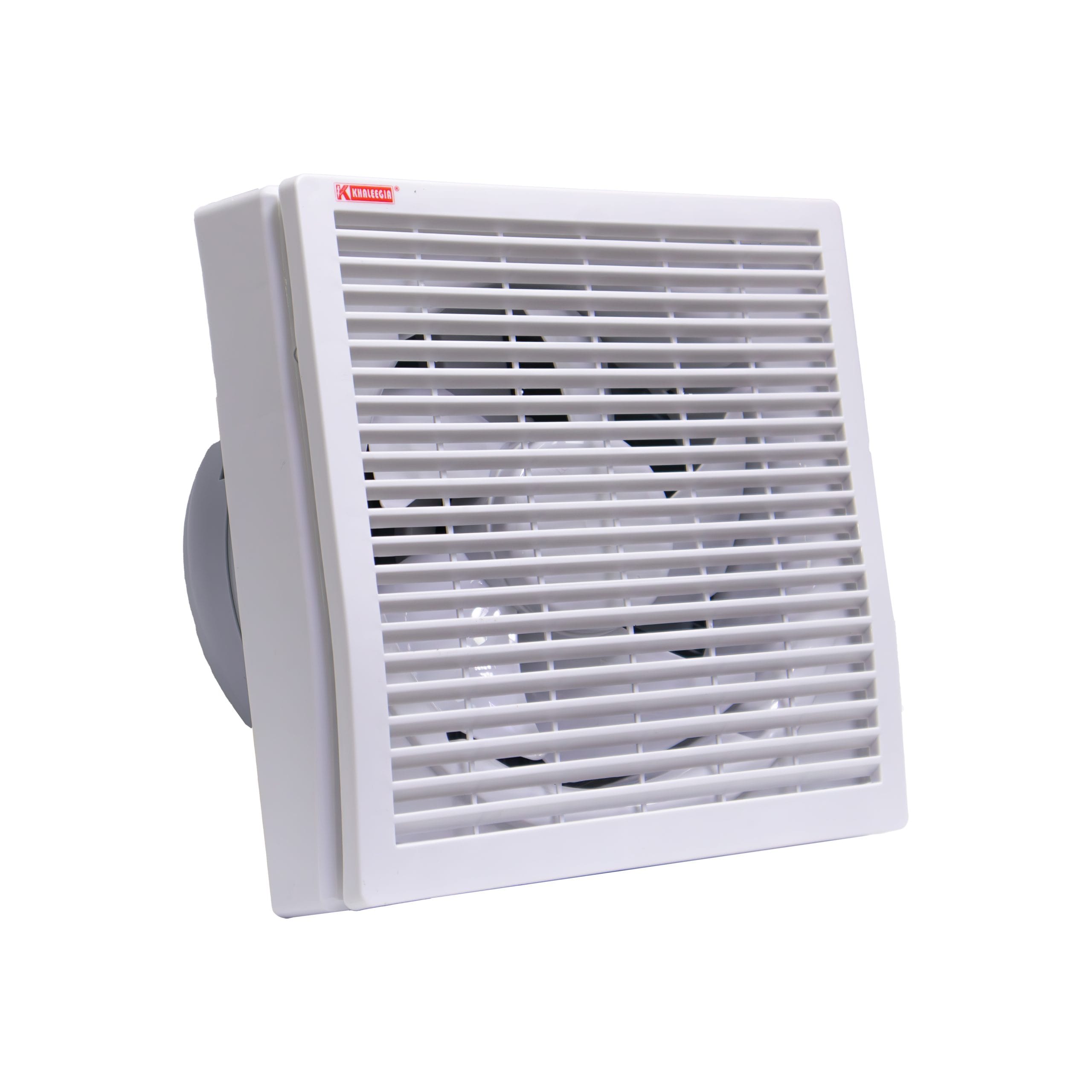 Khaleegia 6" Square Glass Exhaust Fan — Auto Shutter, 177 CFM (K-F6)