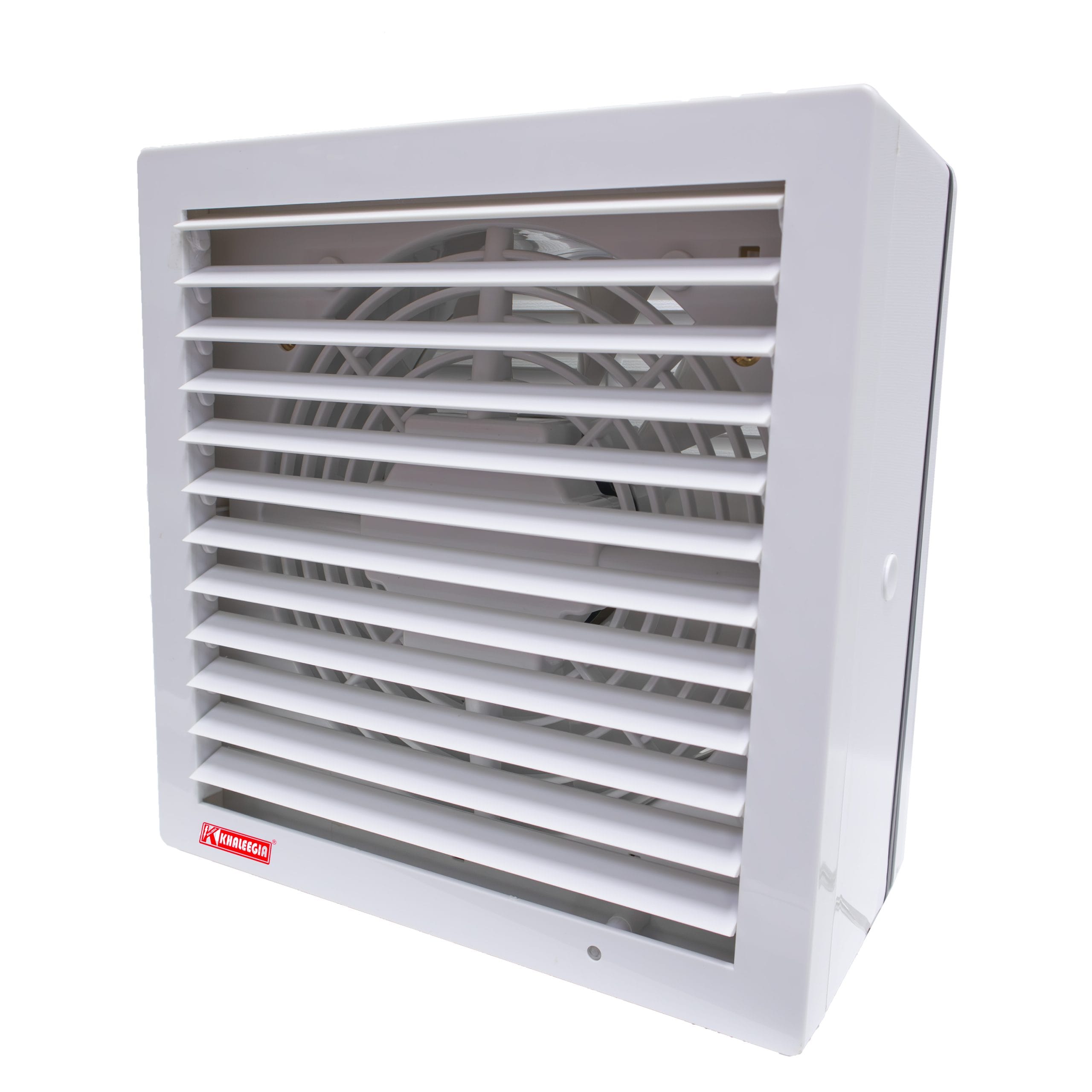 Khaleegia 9" Square Glass Exhaust Fan — Auto Double Shutter, 343 CFM (K-M9)