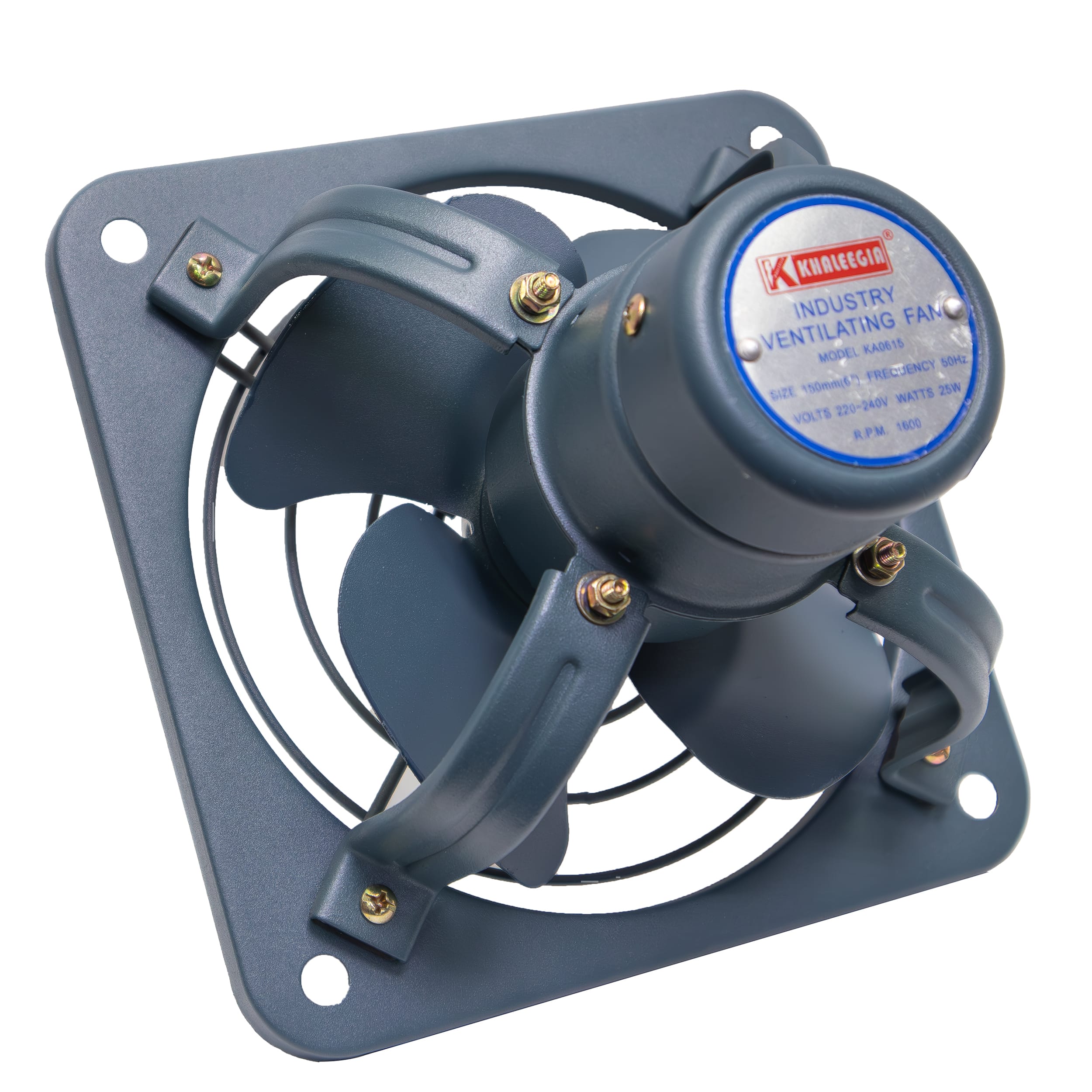 Khaleegia 6" Light Duty Metal Wall Exhaust Fan — Industrial, 160 CFM (KA0615)