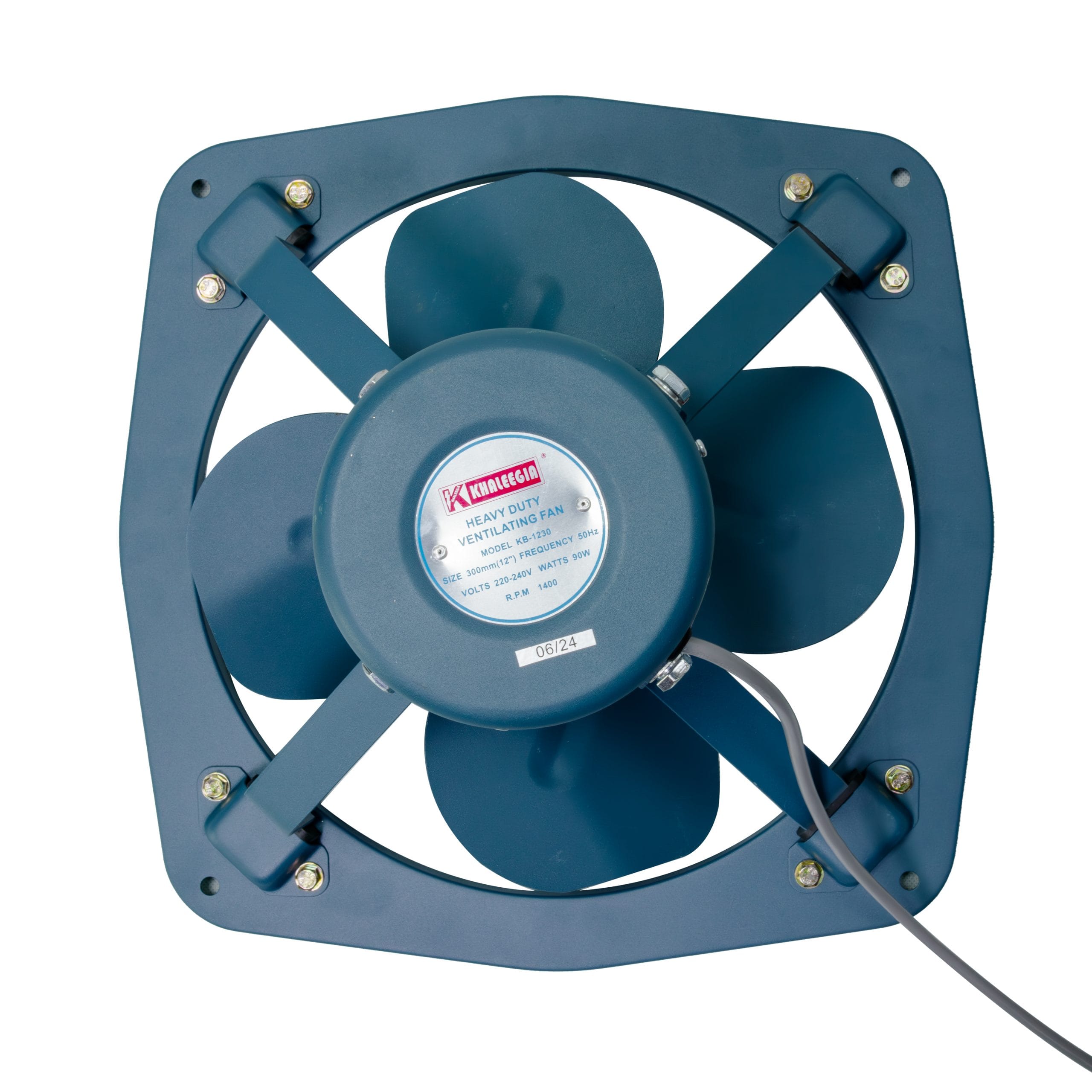 Khaleegia 12" Heavy Duty Wall Exhaust Fan — Metal Body, 1130 CFM (KB-1230)