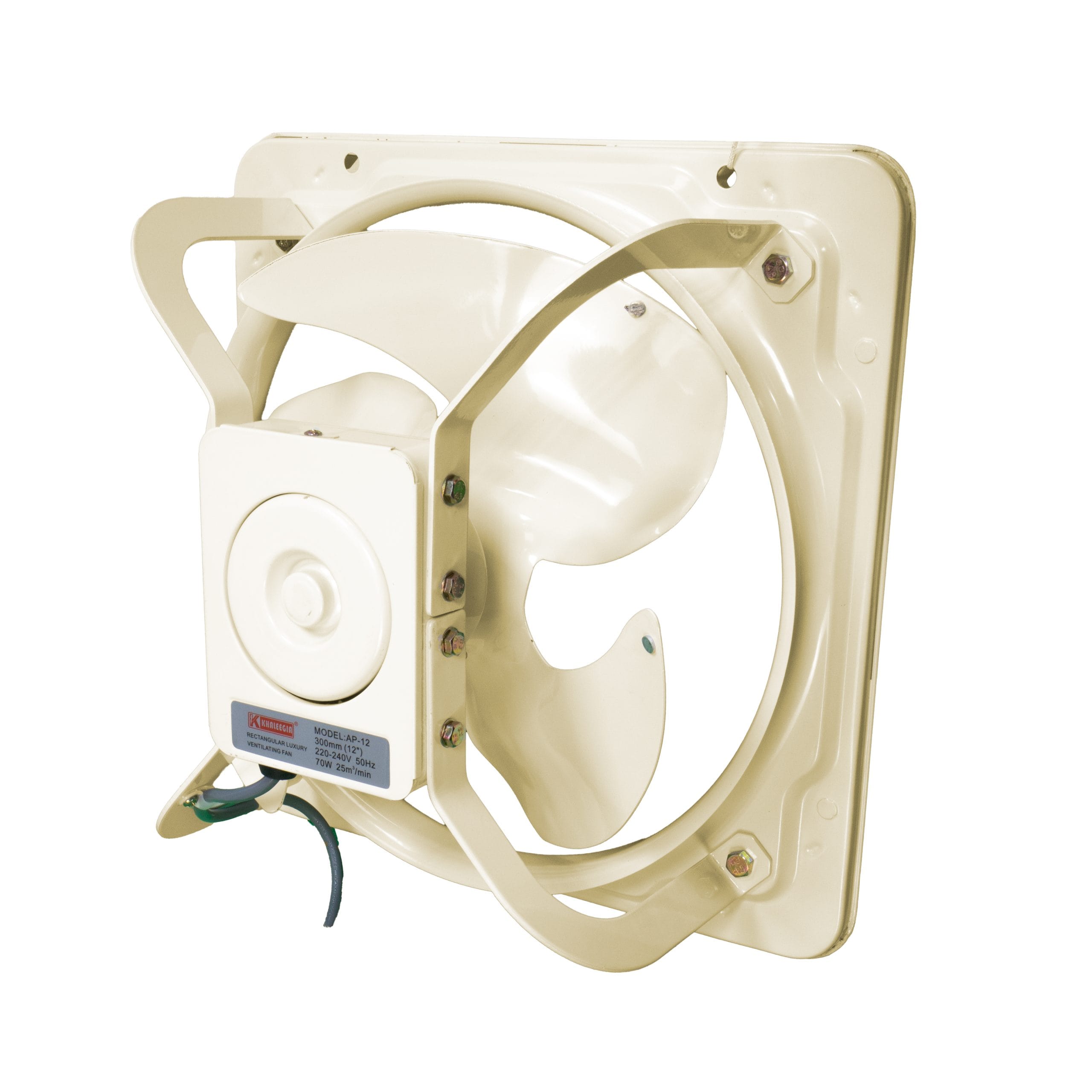 Khaleegia 12" Pressure Wall Exhaust Fan — Steel, Gravity Shutter, 1062 CFM (KP-12)