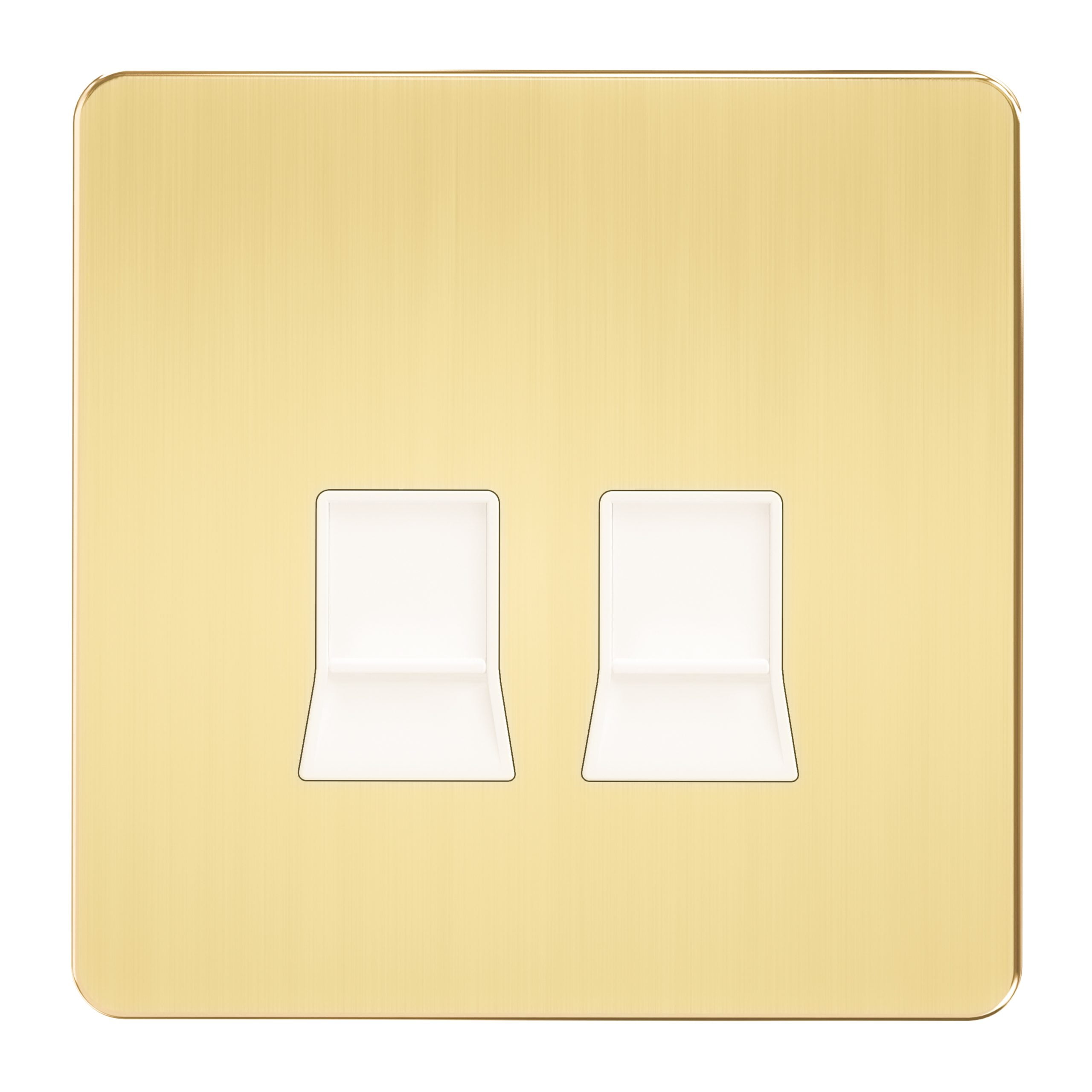 Admore RJ45 Single Gang Cat-6 Data Socket — 2 Ports, Gold Metal Series (A4150)