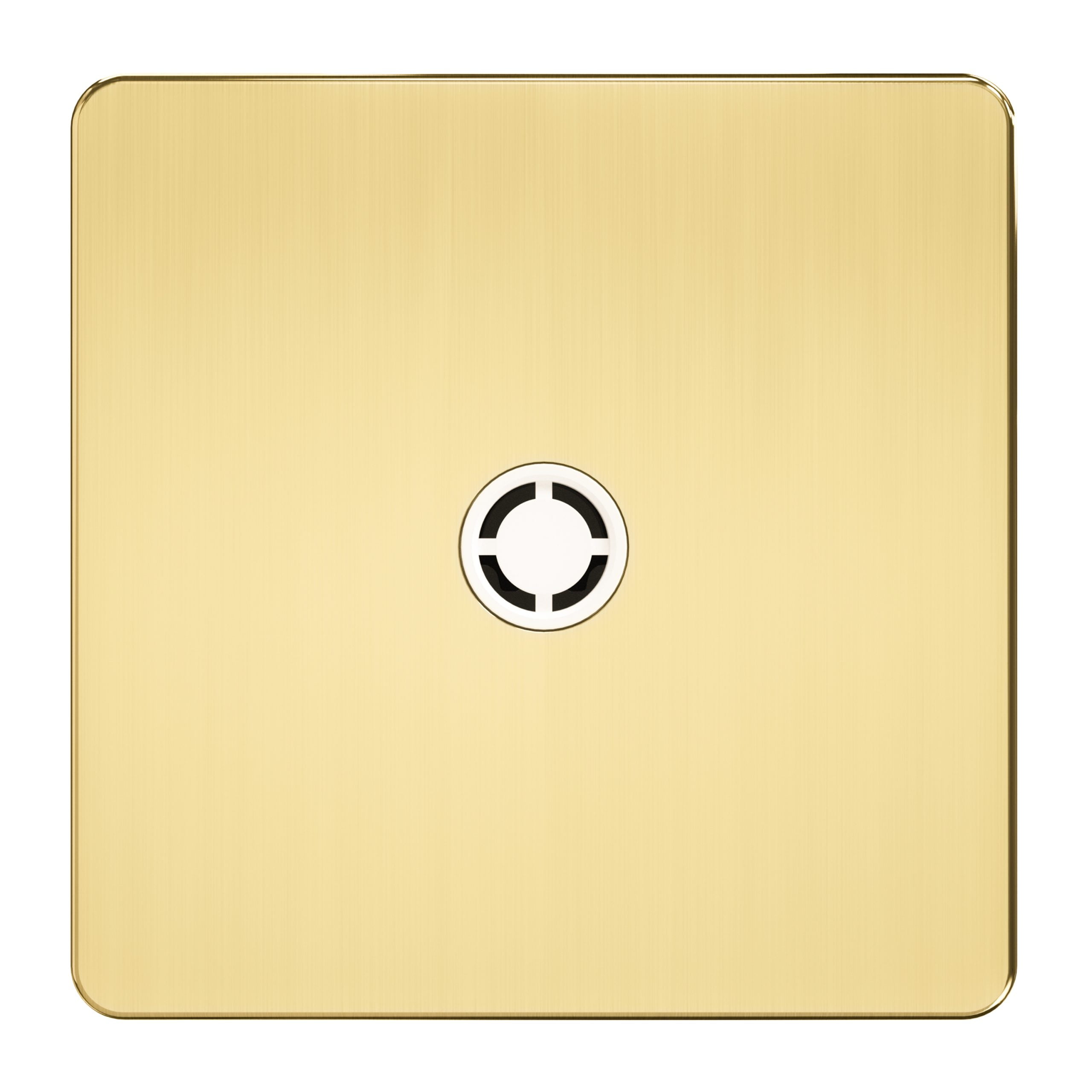 Admore 1 Gang 1-Hole Blank Plate — Gold Metal Series, Cable Cutout (A401H1)