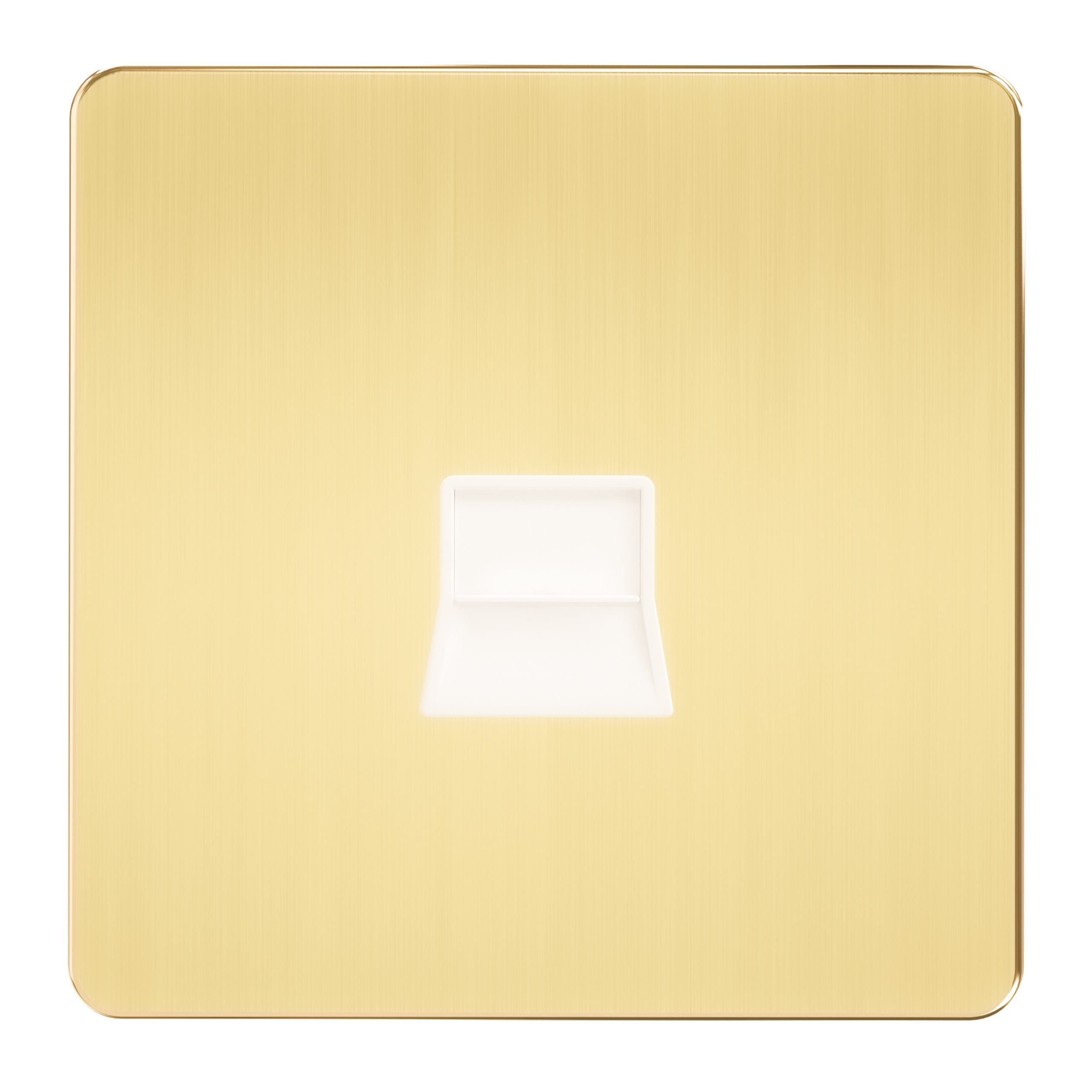 Admore 1 Gang Telephone / Master Socket — RJ11 / BT, Gold Metal Series (A438)