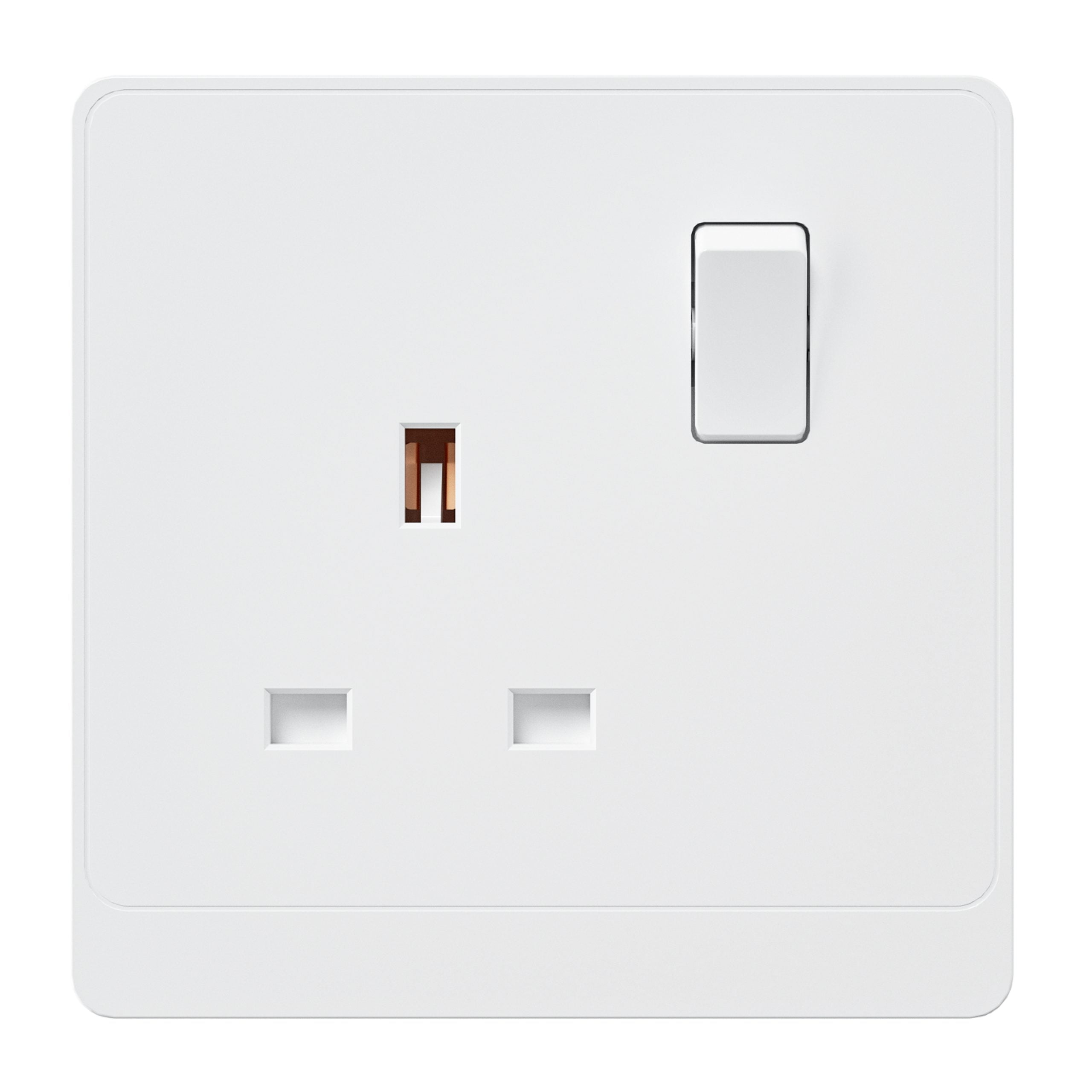 Admore 13A 1 Gang Switched Socket — PC Classic Range White (P-W405)