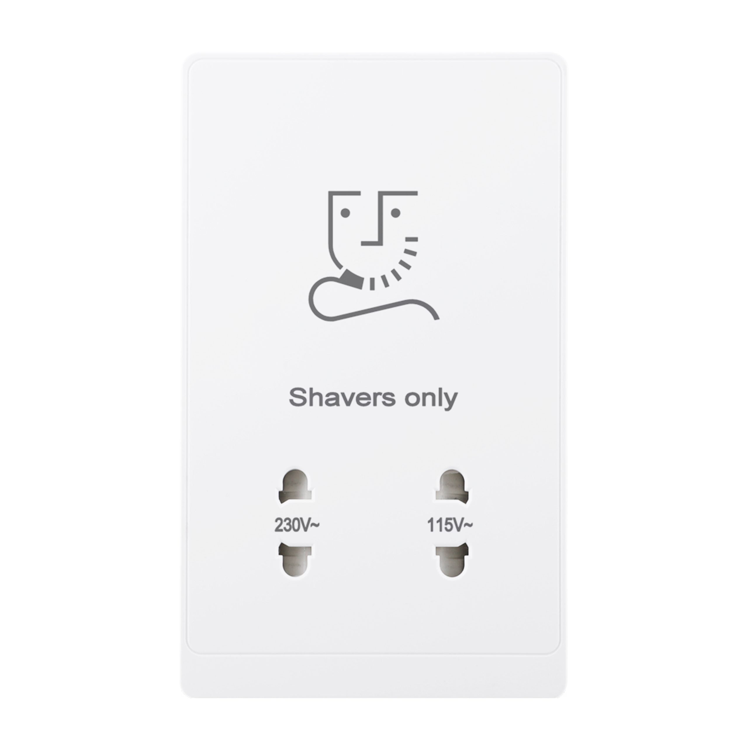 Admore Shaver Socket — PC Classic Range White (P-W058)