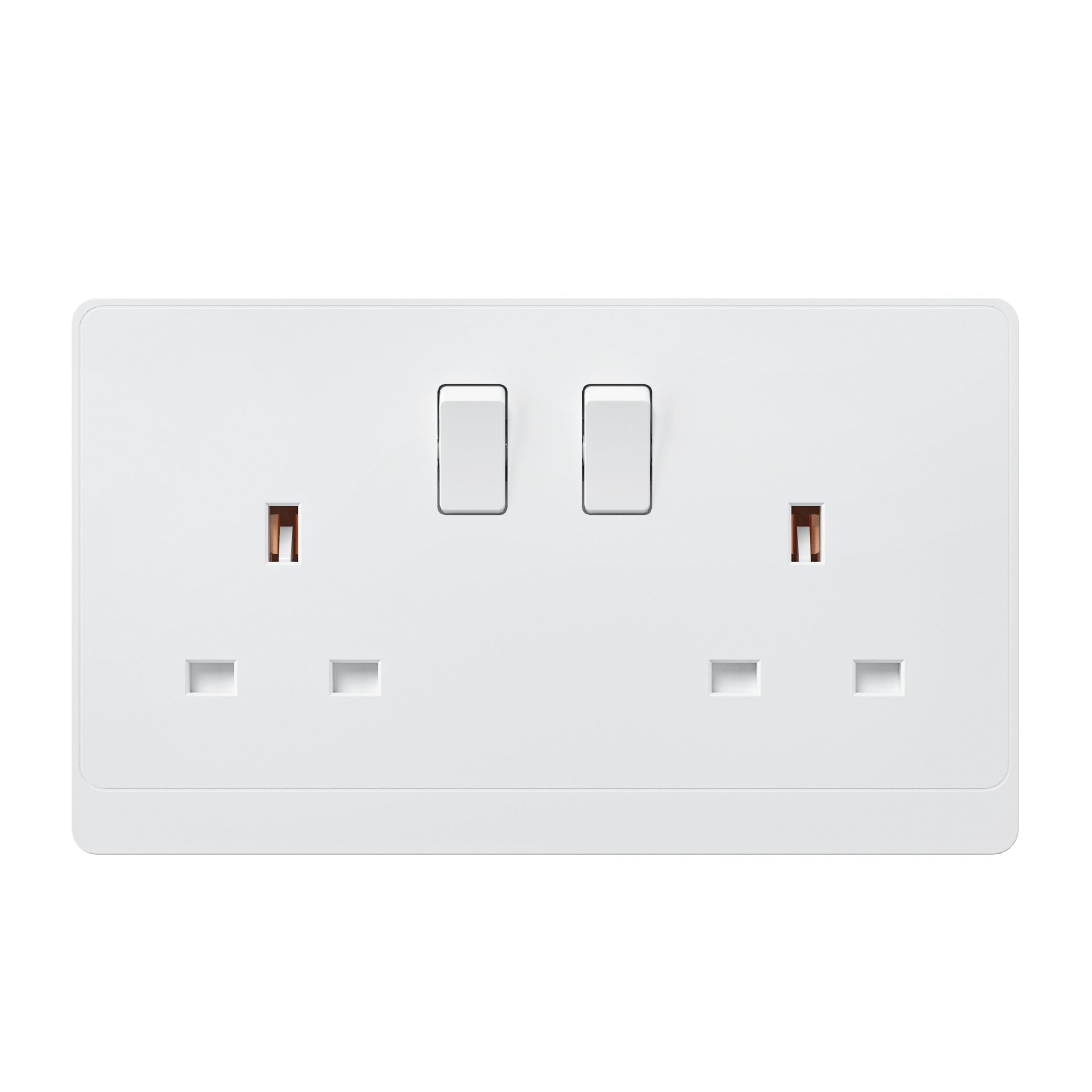 Admore 13A 2 Gang Switched Socket — PC Classic Range White (P-W406)