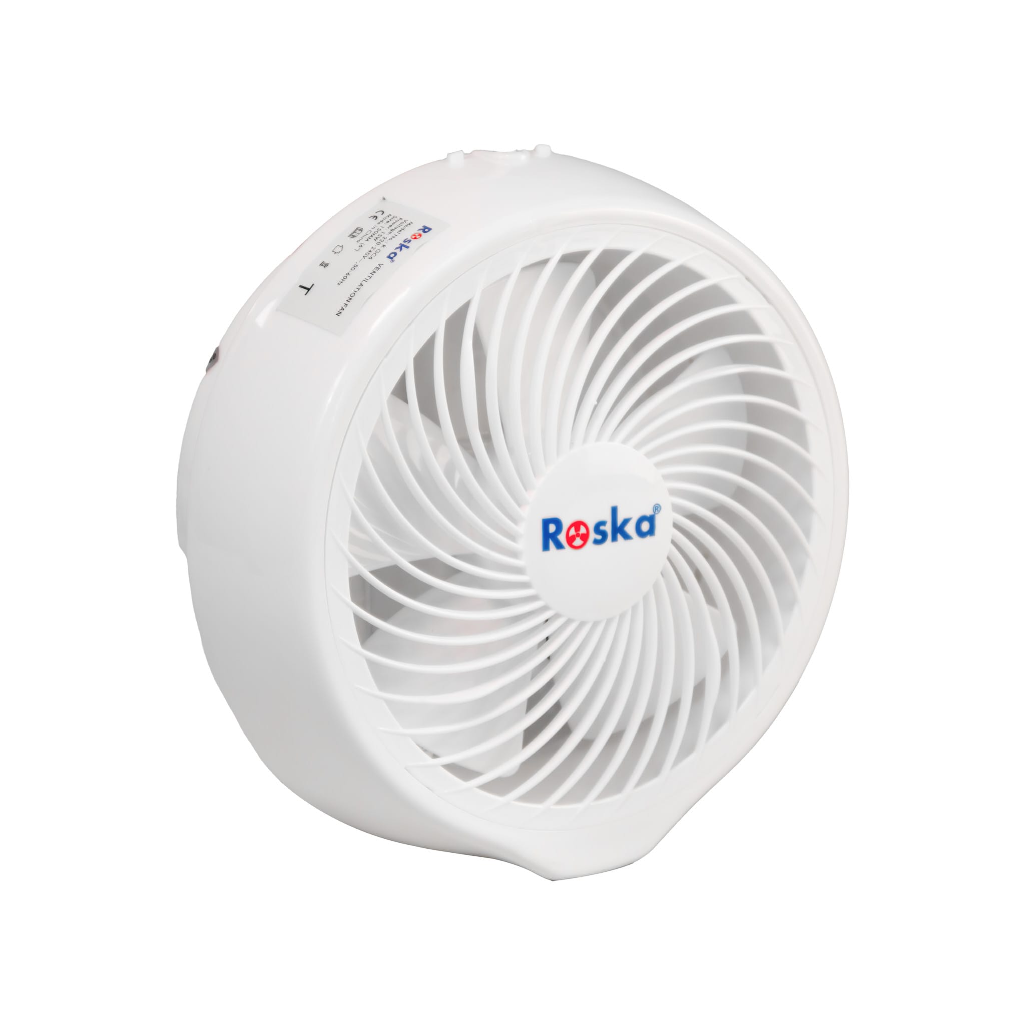 Roska 6" Round Glass Exhaust Fan — Grille & Back Shutter, 153 CFM (R-GC6)