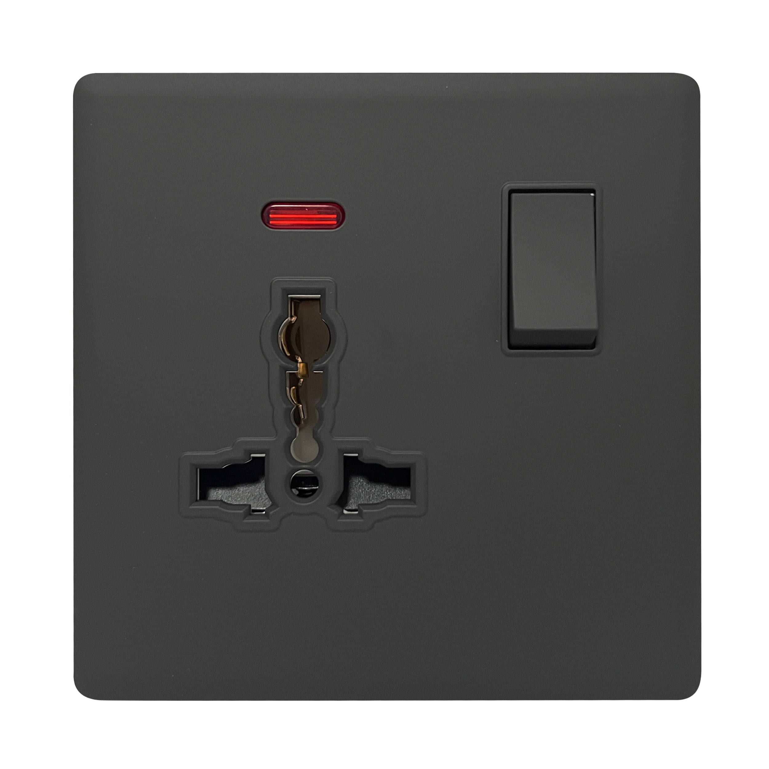 Admore 1 Gang Universal Switched Socket — Elegant Soft Touch Grey (SB322)
